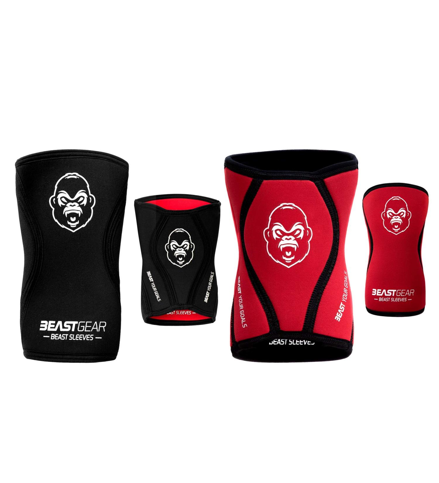 Beast Gear Sleeves - Premium 5mm Neoprene Compression Knee Bandages for Weightlifting CrossFit & Run - XL Support & Protection - Buy Online on GoSupps.com