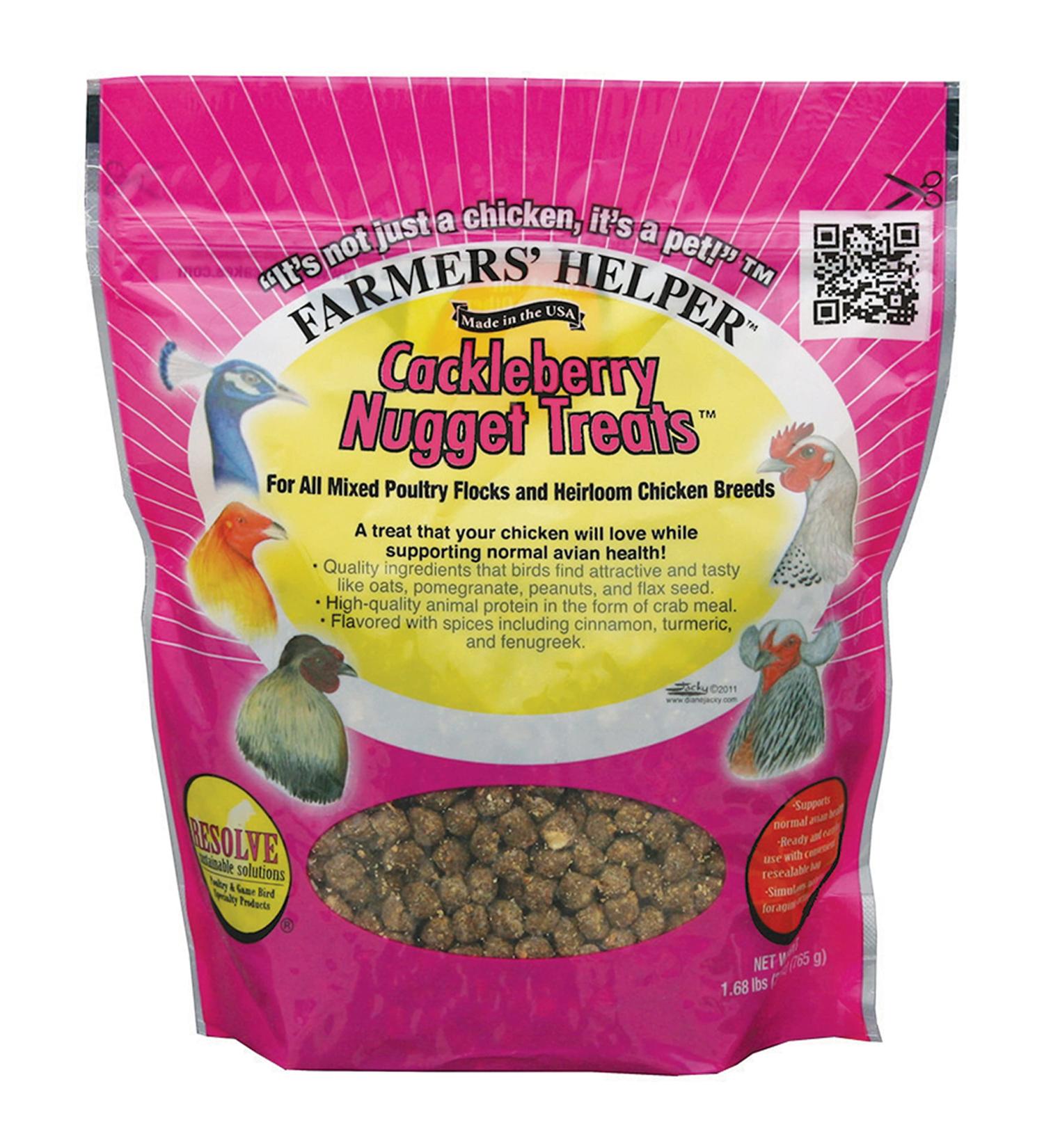 Farmers' Helper Cackleberry Nugget Treat 27 oz for Chickens, Turkeys, Peafowl, and More - Buy Online on GoSupps.com