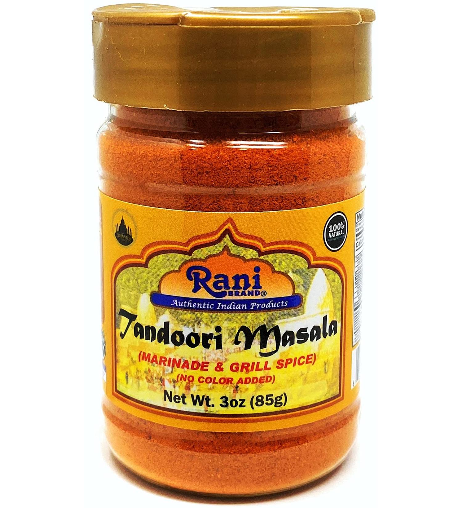 Rani Tandoori Masala 3oz PET Jar | Salt Free, Vegan, NON-GMO | Indian 11-Spice Blend | Gluten Friendly | Natural Colors | Indian Origin - Buy Online on GoSupps.com