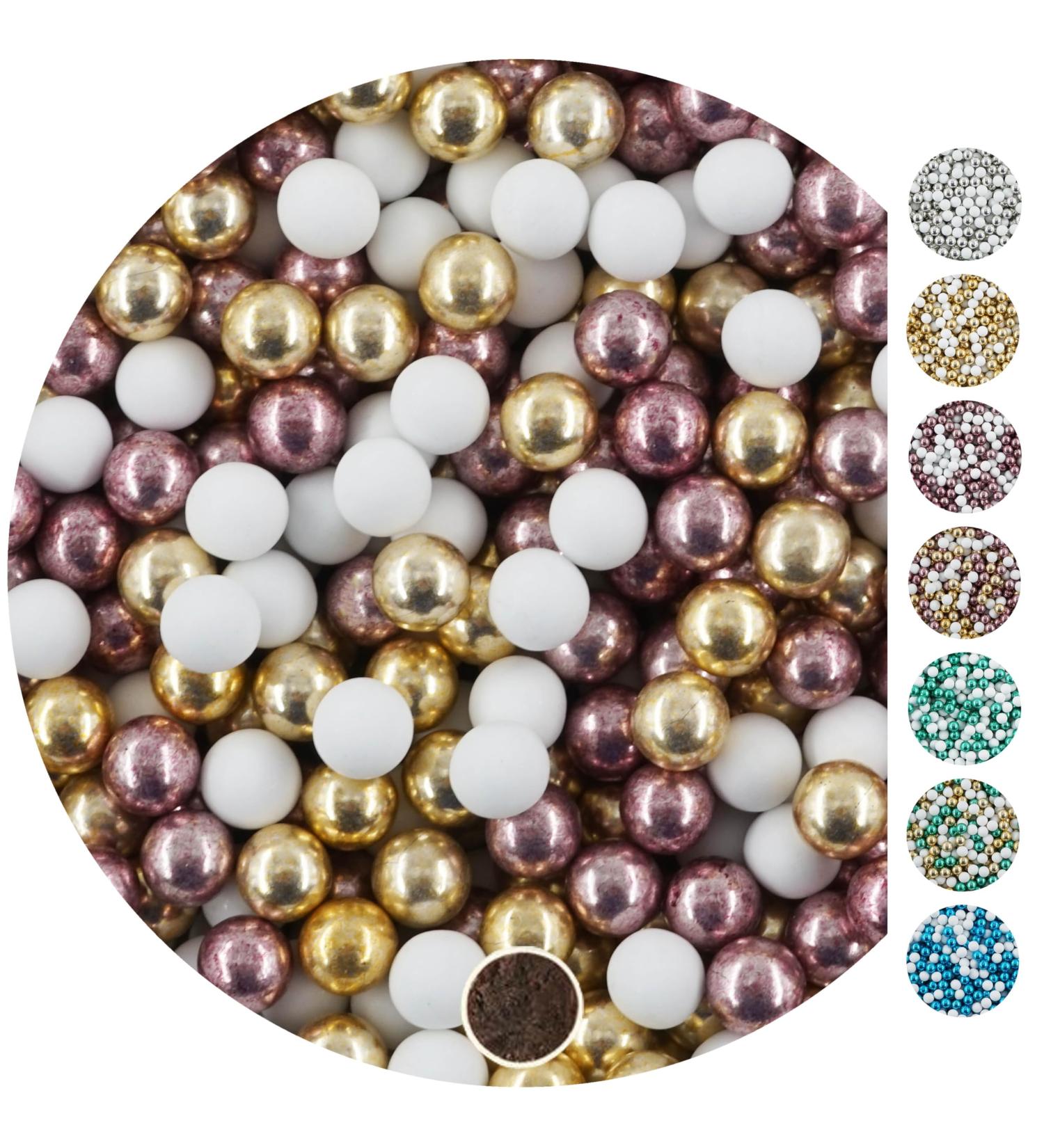 EinsSein 1kg wedding dragees chocolate balls Mix 1 cm small white-gold-pink | Baptism dragees girl boy communion with almonds | celebrate and receive party party color cheap with bomb tag see - Buy Online on GoSupps.com