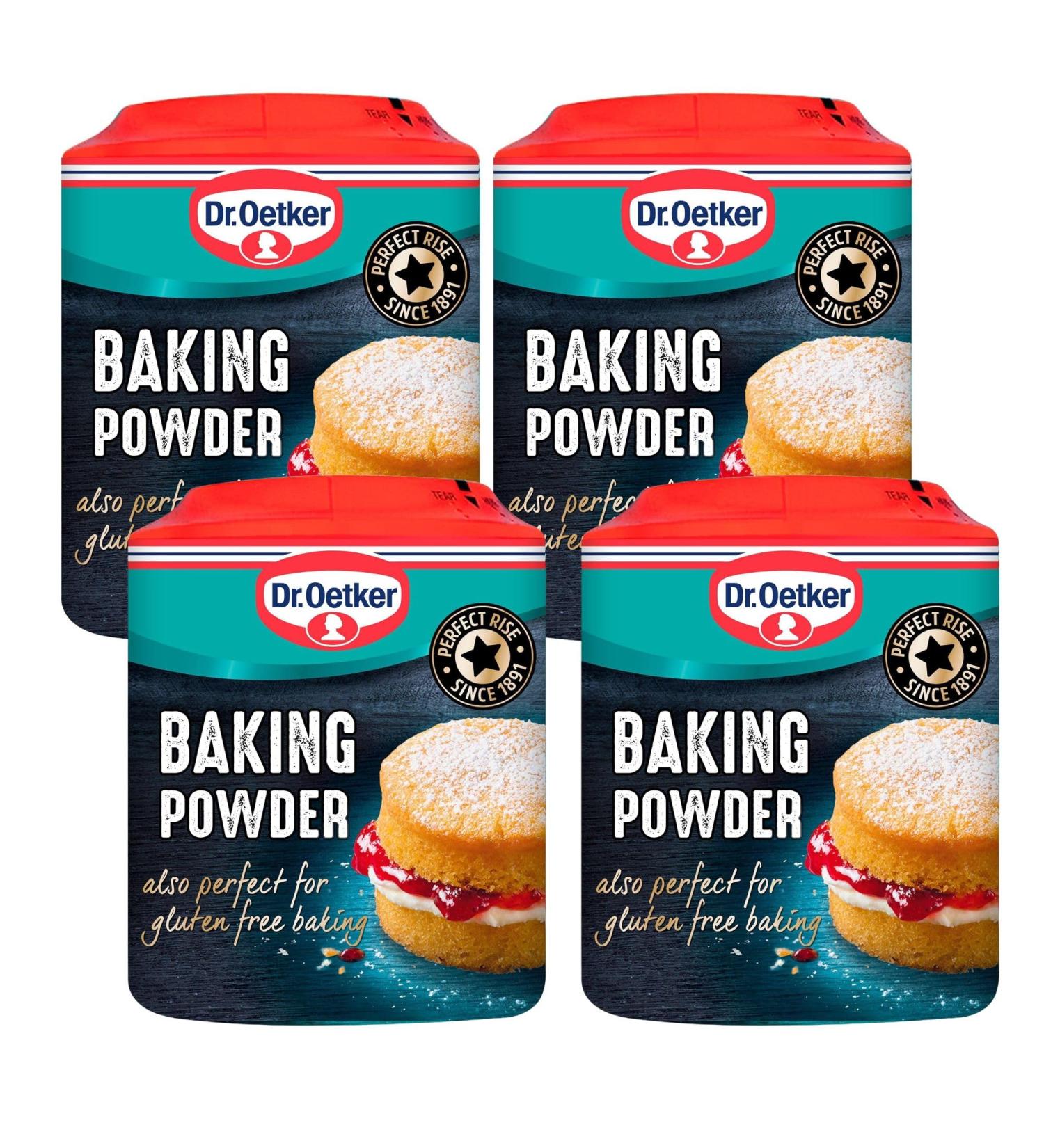 Dr. Oetker Gluten Free Baking Powder | Suitable for all types of baking | For cakes scones and pastries | Pack of 4 x 170g - Buy Online on GoSupps.com