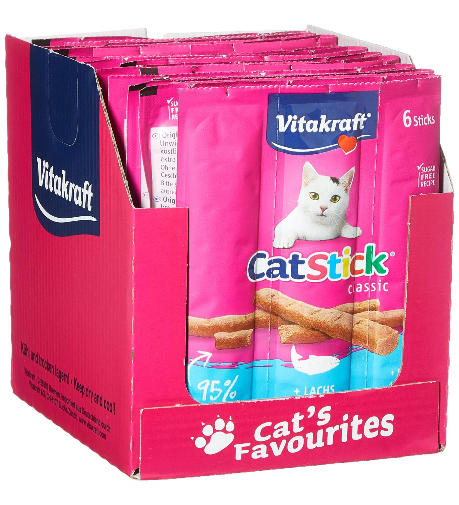 Vita Power Cat Stick Classic - Meaty Salmon Snack Sugar & Grain-Free 60 Mini Sticks for Cats - International Shipping Available - Buy Online on GoSupps.com