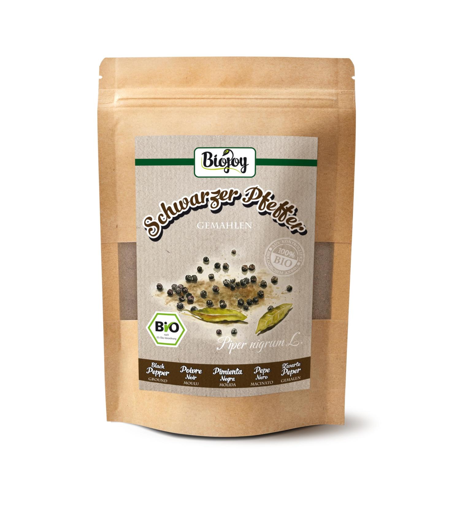 Biojoy Organic black pepper (100 g) ground without additives (Piper nigrum L.) - Buy Online on GoSupps.com