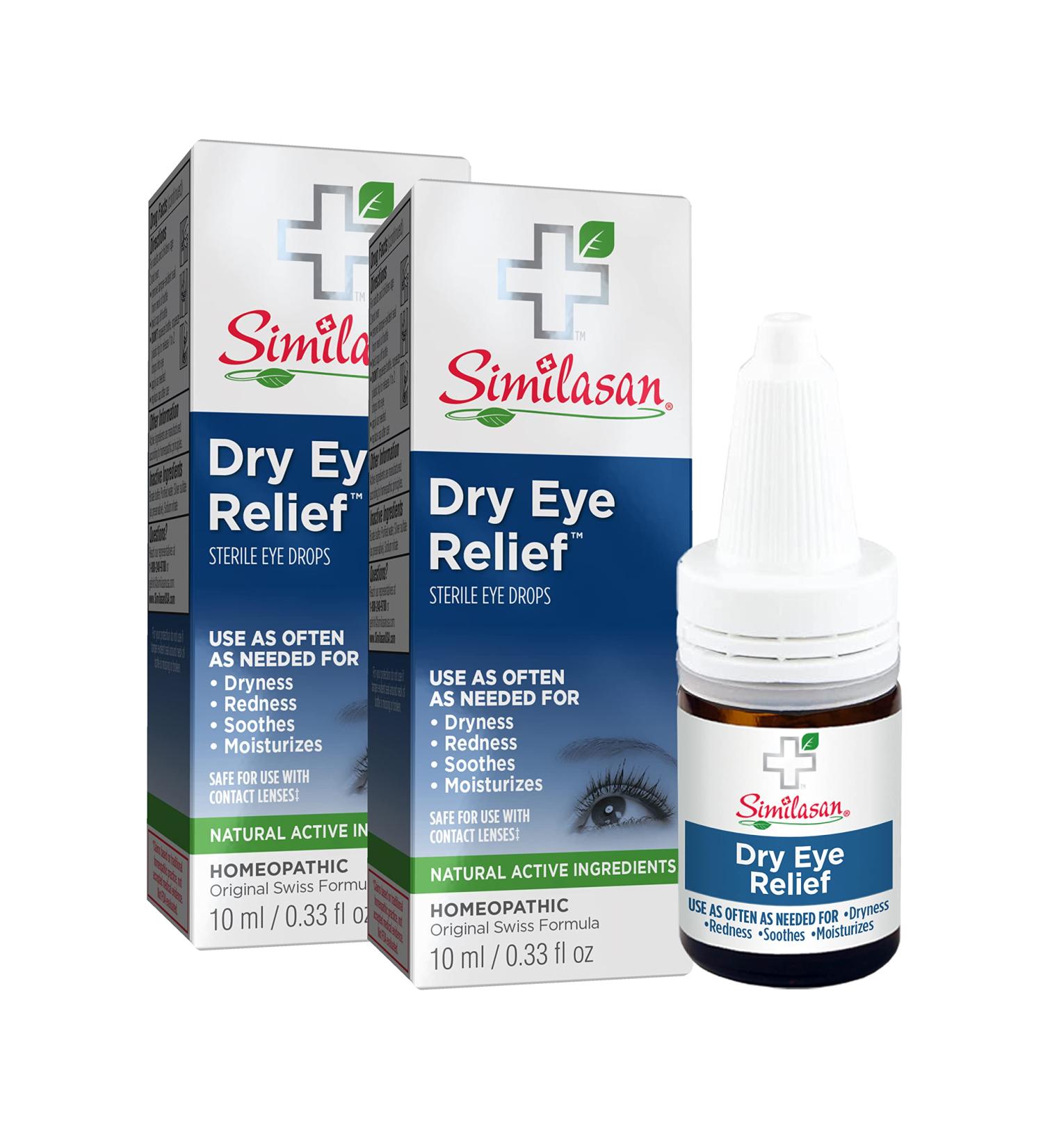 Similasan Dry Eye Relief Drops - 2 Pack, 0.33 Fl Oz | Soothes Red, Itchy & Watery Eyes - Buy Online on GoSupps.com