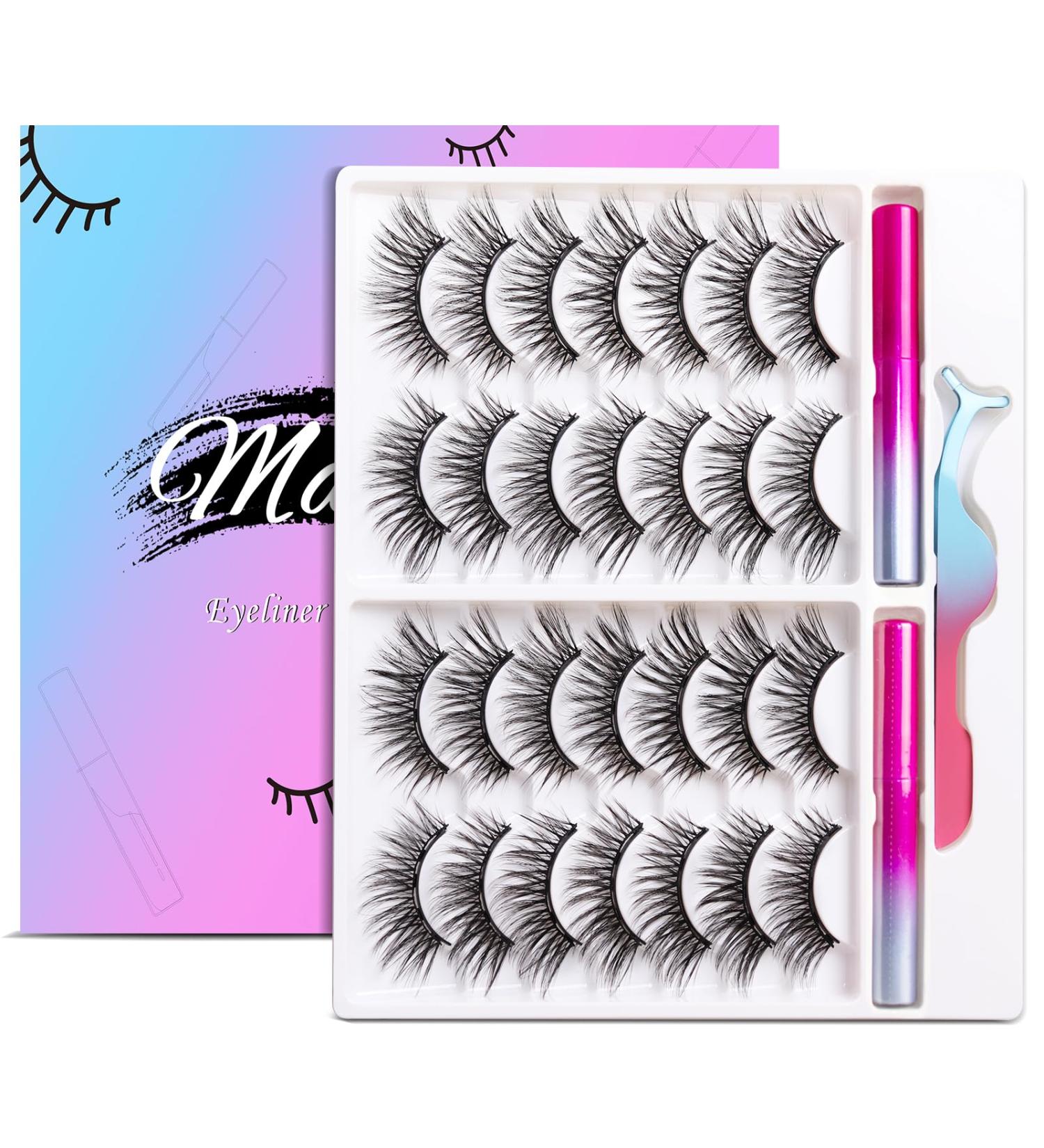 14 Pairs Magnetic Eyelashes & Eyeliner Kit - Long-lasting No Glue Needed | T17 - Buy Online on GoSupps.com