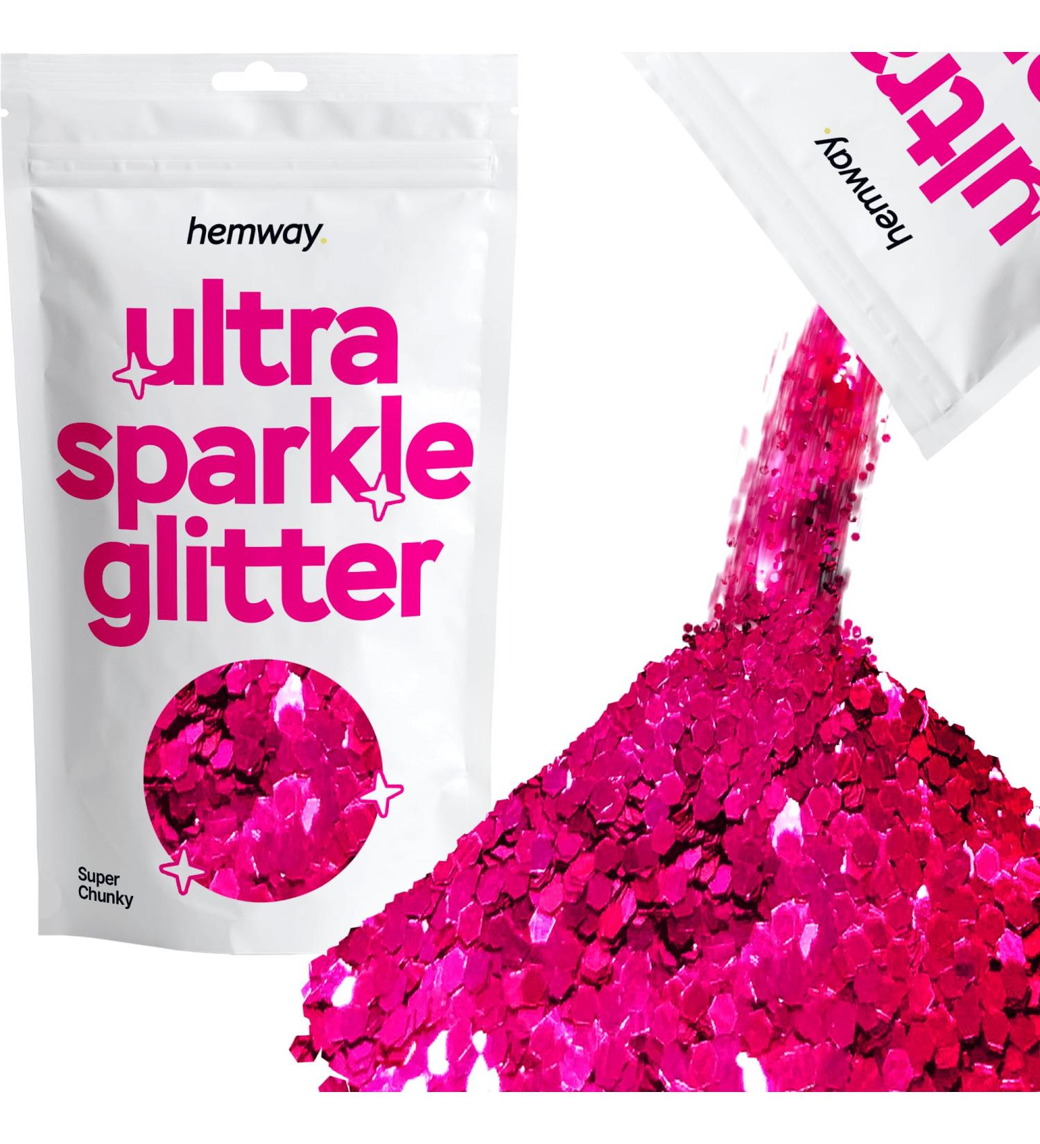 Hemway Premium Ultra Sparkle Dark Rose Pink Glitter 100g Super Chunky Metallic Flake for Arts Crafts Nails & Cosmetics - Buy Online on GoSupps.com