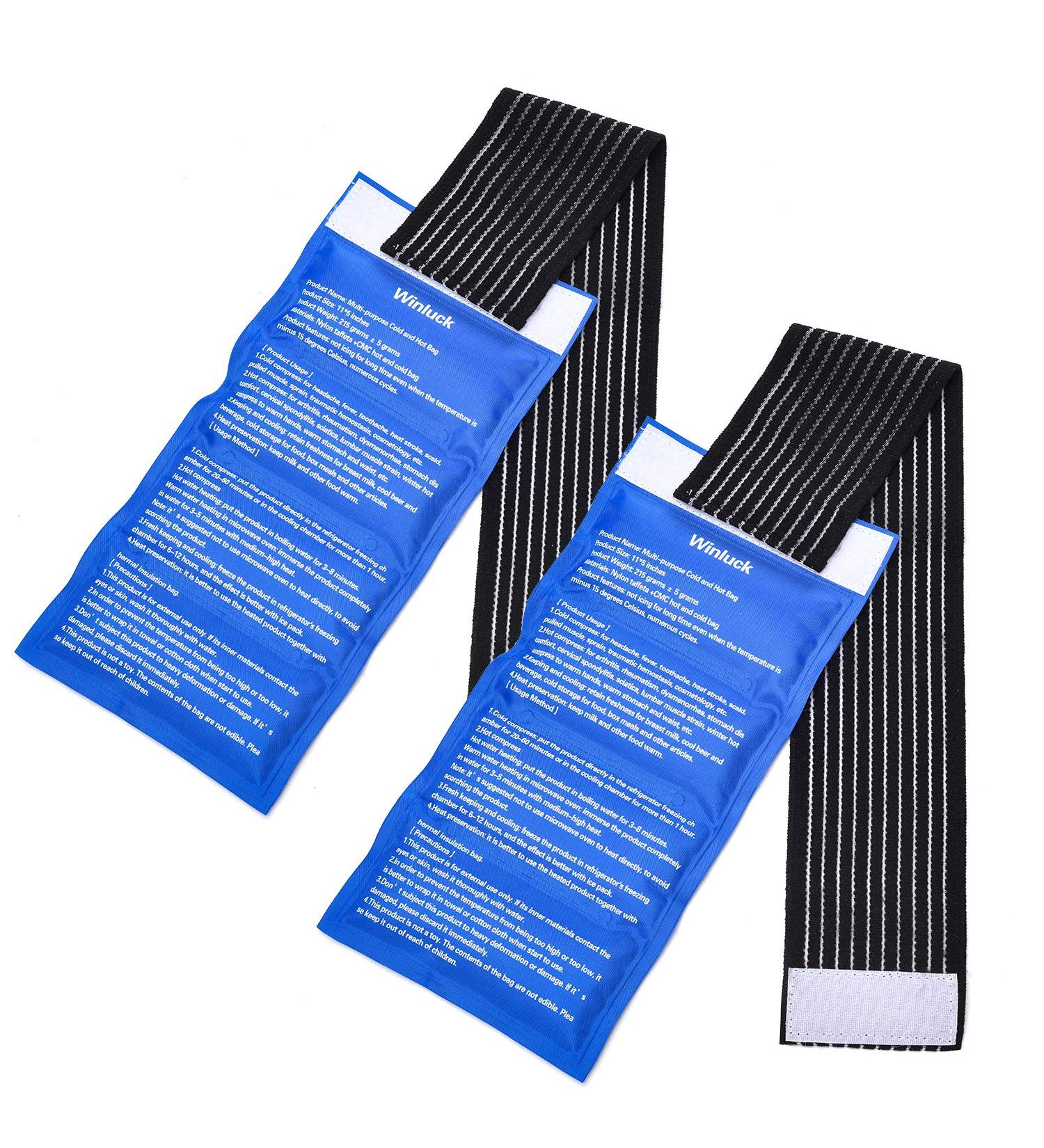 2-Piece Gel Ice Cold Packs for Joint and Muscle Pain Relief - Reusable Hot/Cold Compress for Injuries on Shoulder, Back, Knee, Neck, Ankle & More - Buy Online on GoSupps.com