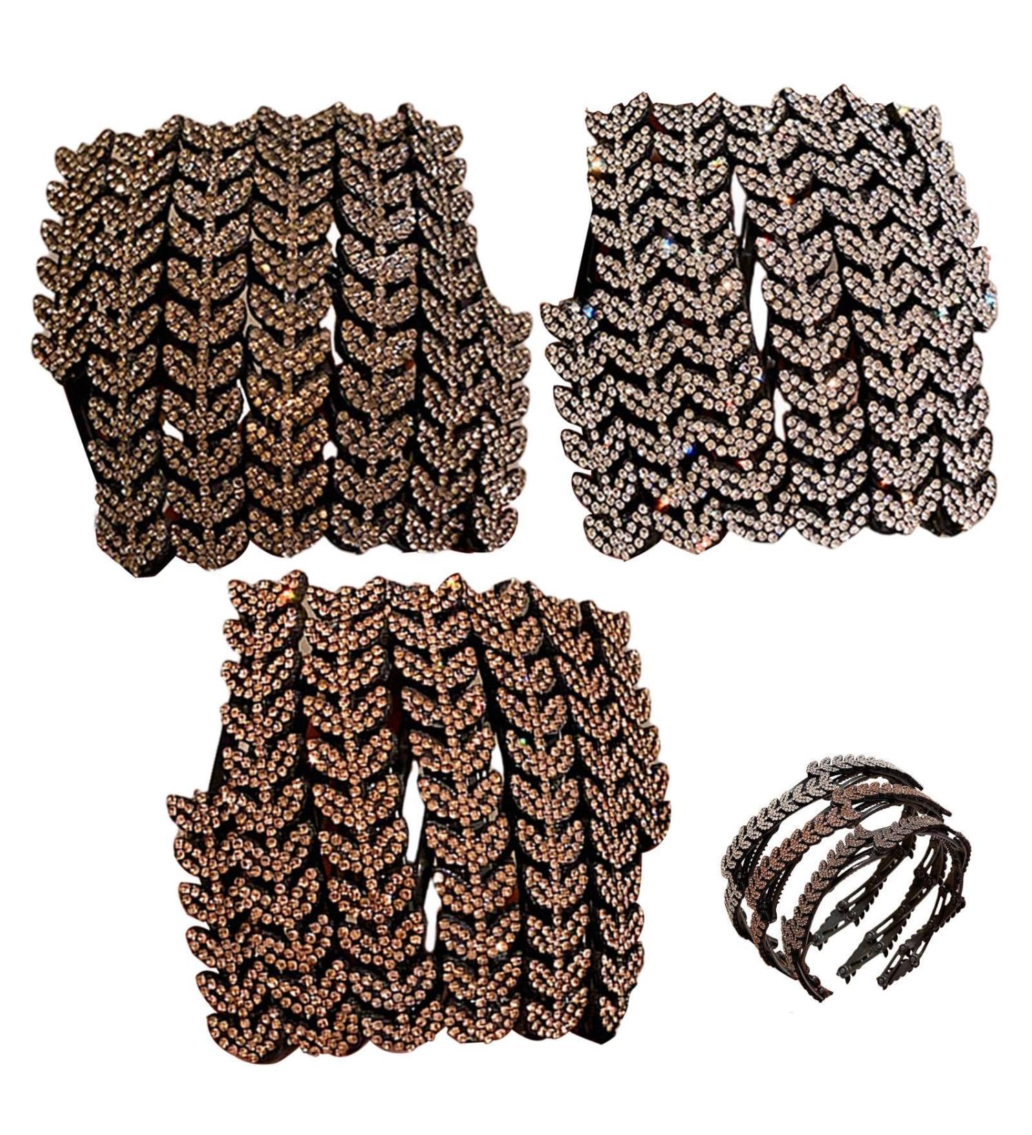 Womens Elastic Headbands - Hair Bands Stretchy Headbands - Non-Slip Hair Accessories Hair Headband Rhinestone Wheat Ears Elastic Hairbands - Buy Online on GoSupps.com