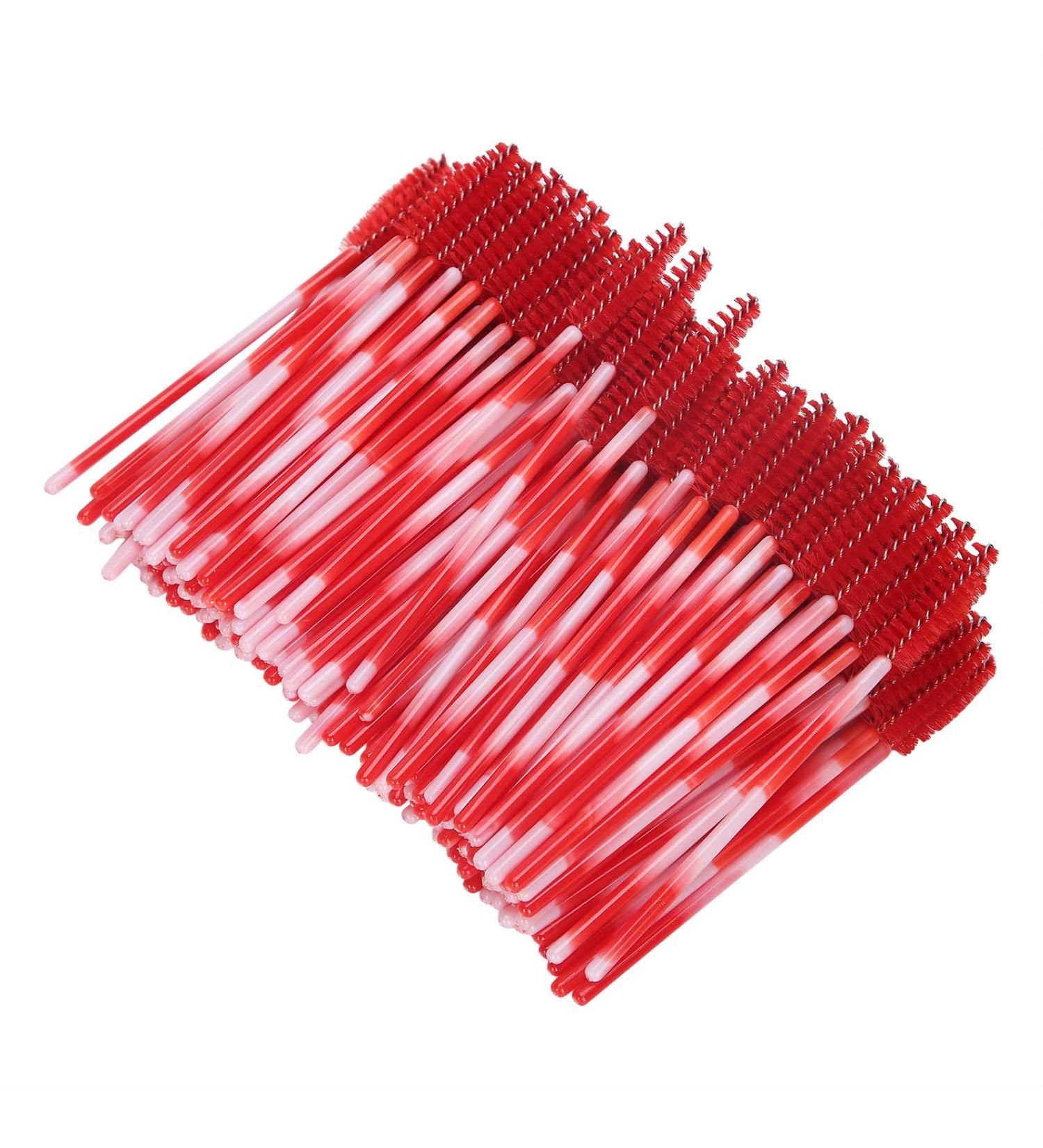 Eyelash Brush Mini Makeup Brushes Mascara Wands Mascara Wands Applicator Disposable Eyebrow Brush Set 200pcs Eyelash Extension Cosmetic Tool (Bright Red) - Buy Online on GoSupps.com