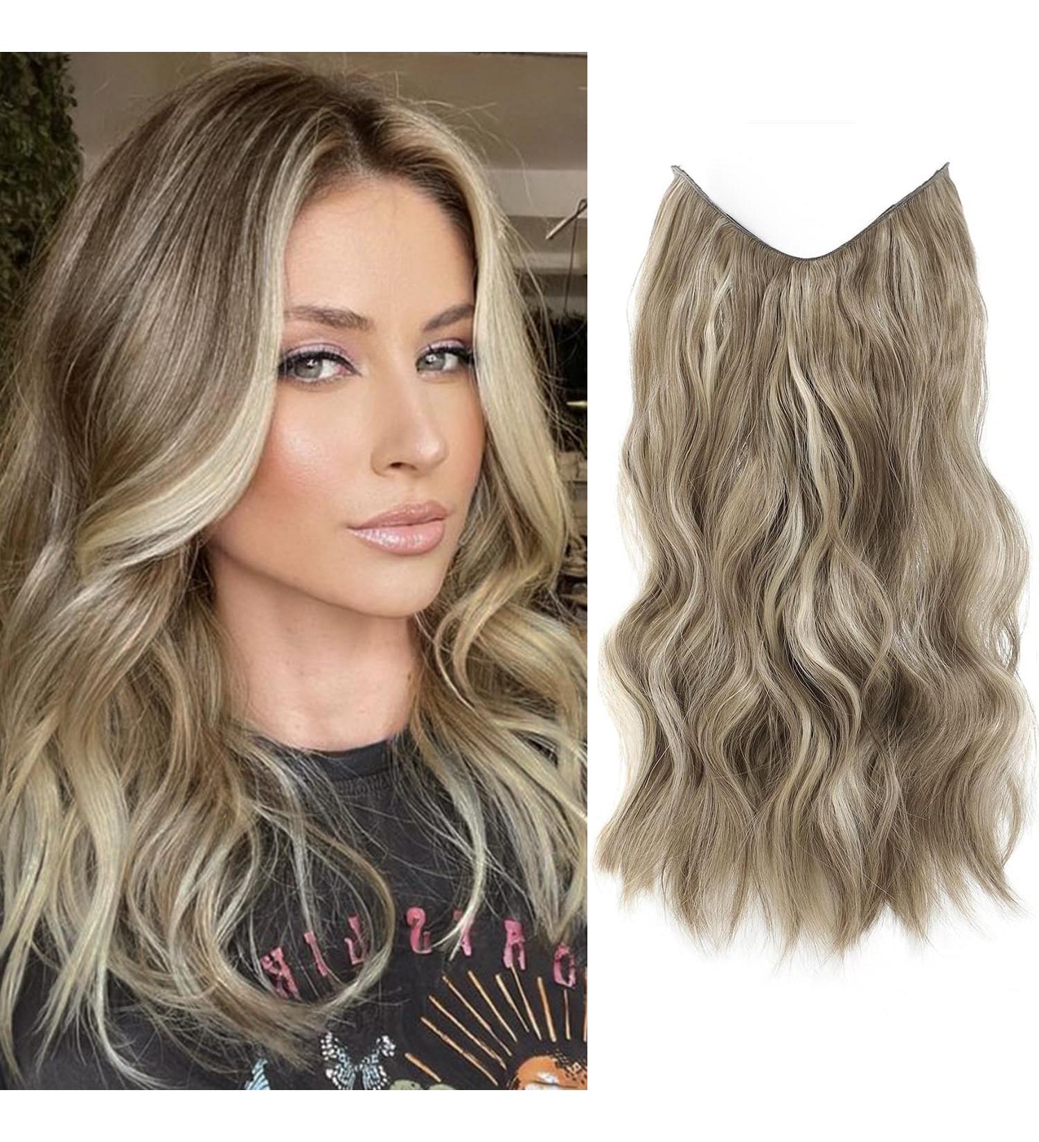 Adjustable Ash Blonde Synthetic Hair Extensions - 12 Curly Clip-In Piece for Women - Buy Online on GoSupps.com