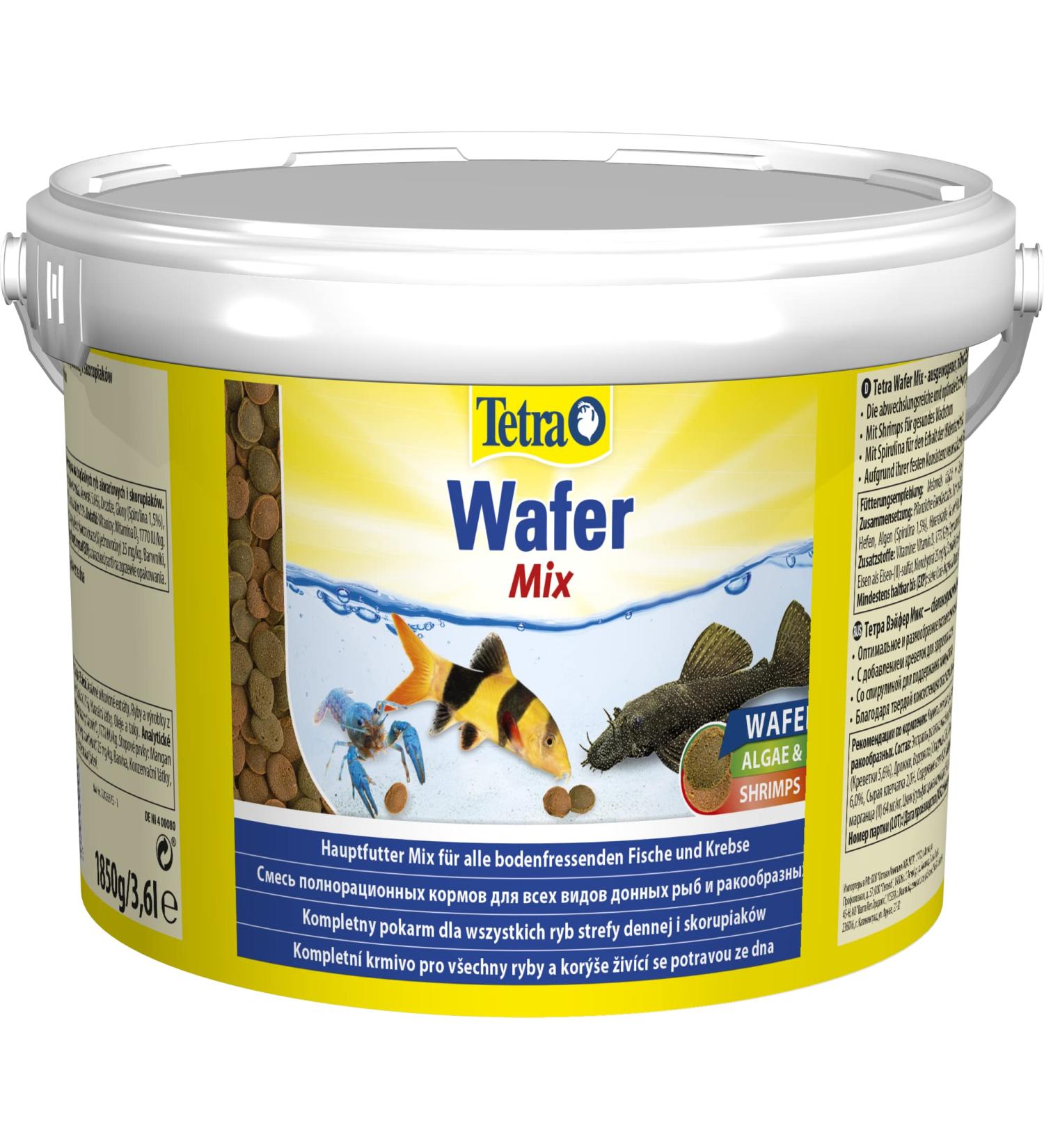 Tetra Wafer Mix - Premium Fish Feed for Floor Fish & Crayfish | Healthy Growth & Resistance | 3.6L 1.85kg Pack - International Shipping Available - Buy Online on GoSupps.com