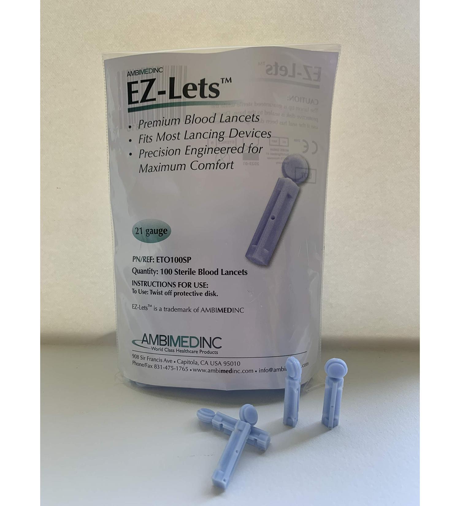 EZ-Lets- 21 Gauge Blood Lancets