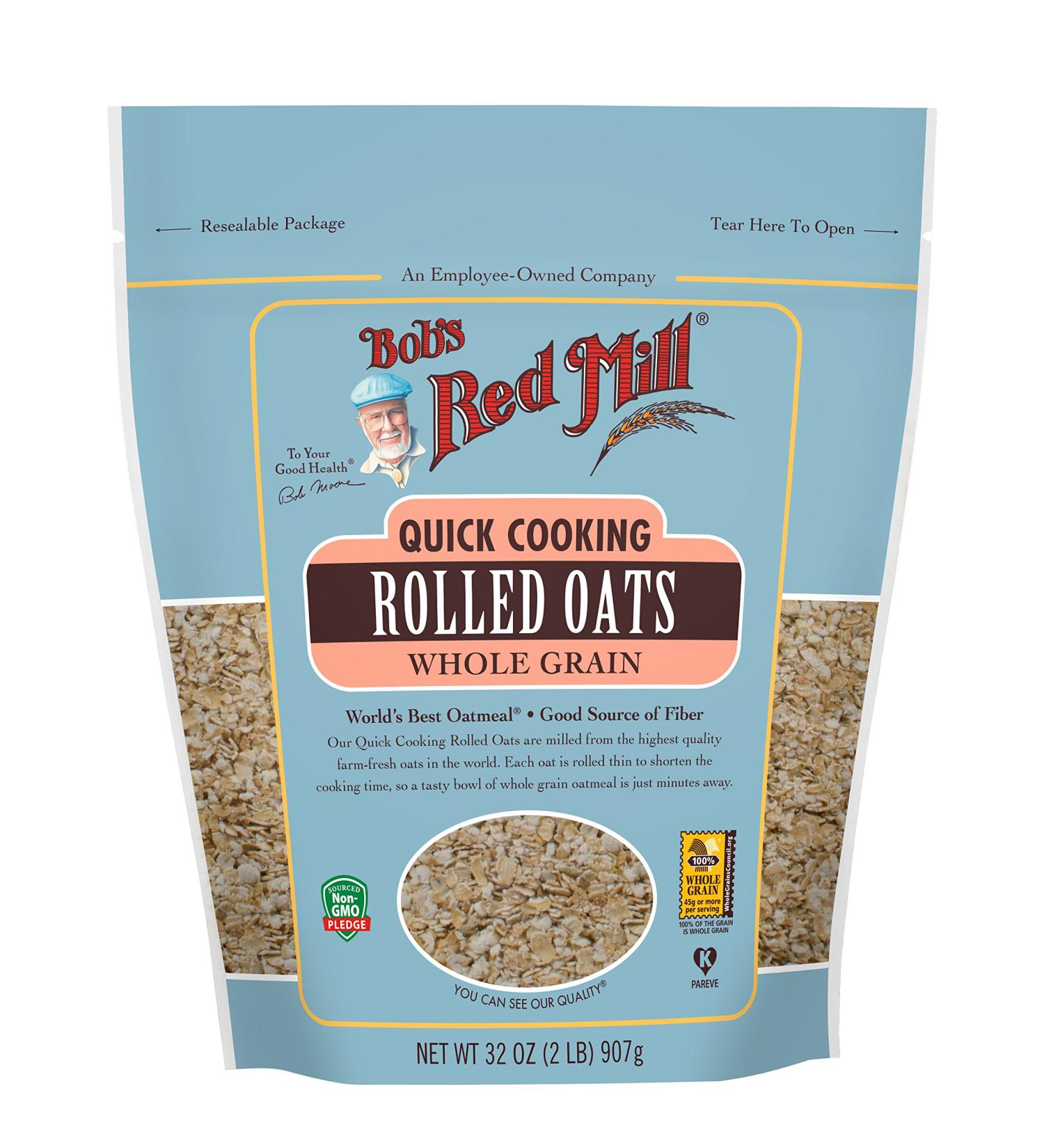 Bob's Red Mill Quick Cooking Rolled Oats - 32 oz Resealable Pack - Healthy Breakfast Option - Buy Online on GoSupps.com