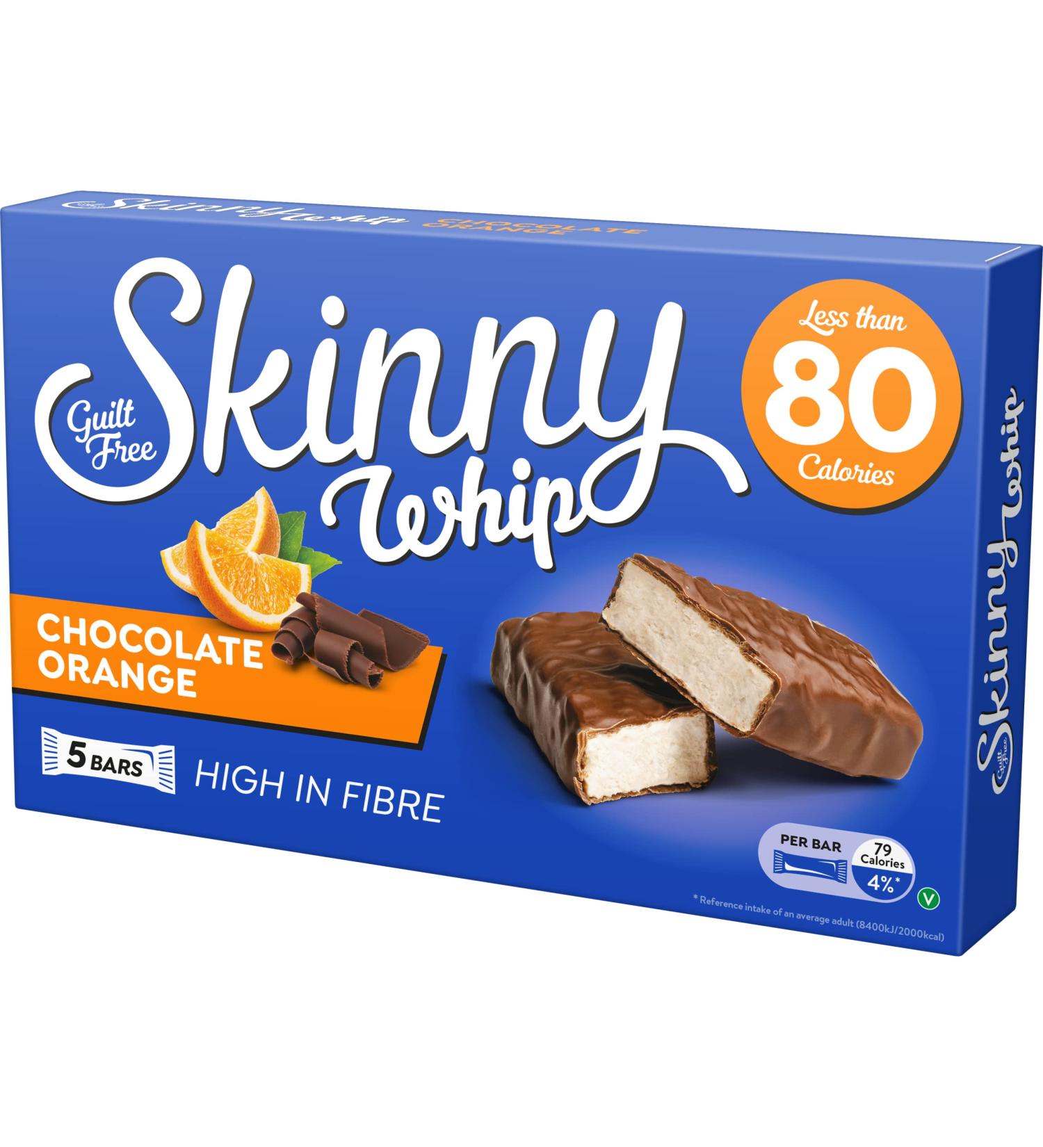 Skinny Whip Orange & Chocolate Snack Bars 10x5x20g - Buy Online on GoSupps.com