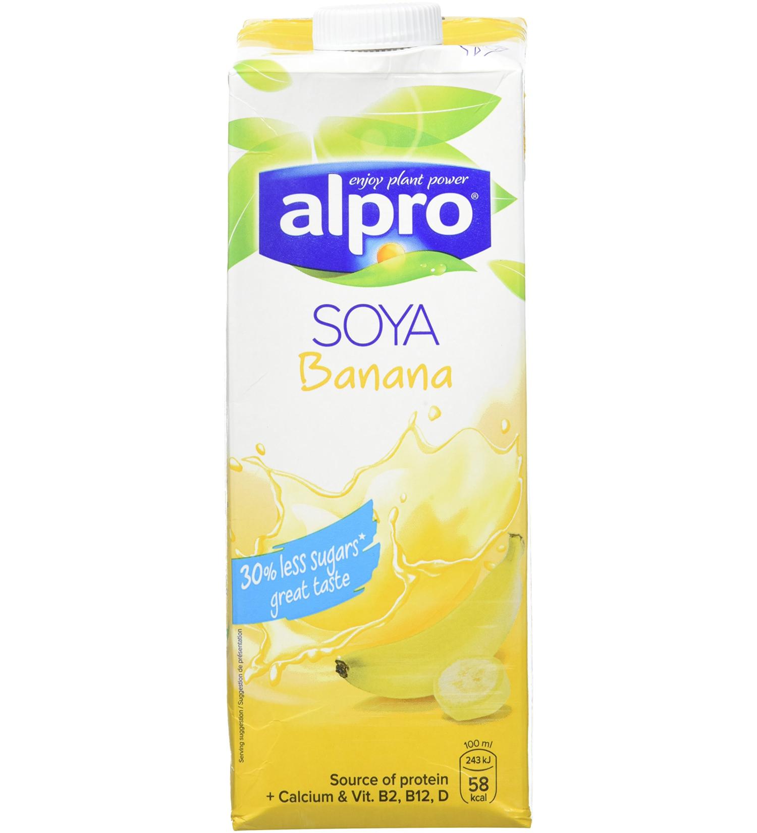 Alpro Banana Soy Drink 1 L - Pack of 4 - Buy Online on GoSupps.com