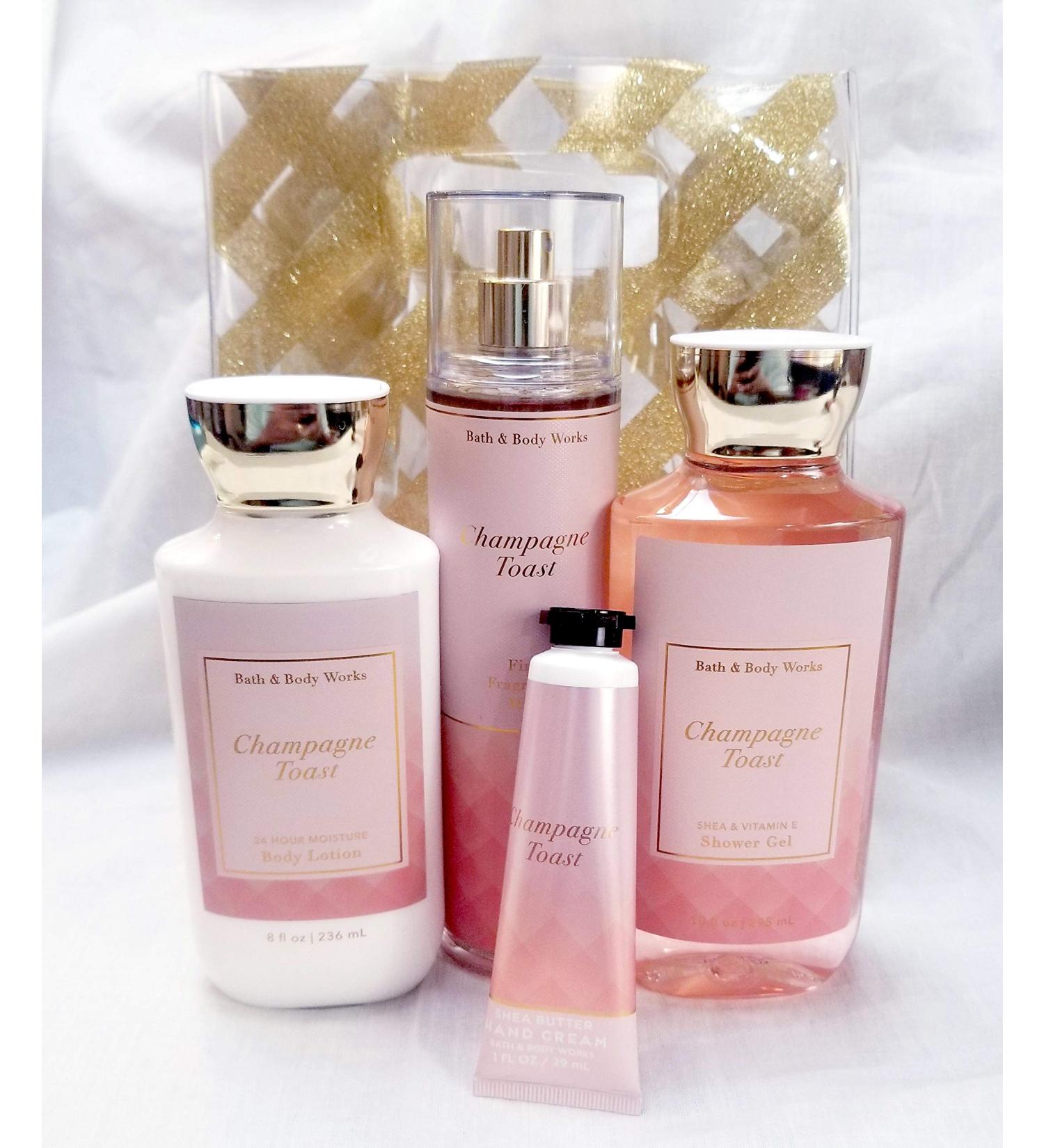 Bath and Body Works Champagne Toast Body Care 4 Piece Gift Set + Gift Bag - Fragrance Mist, Shower Gel, Lotion, Hand Cream - Buy Online on GoSupps.com