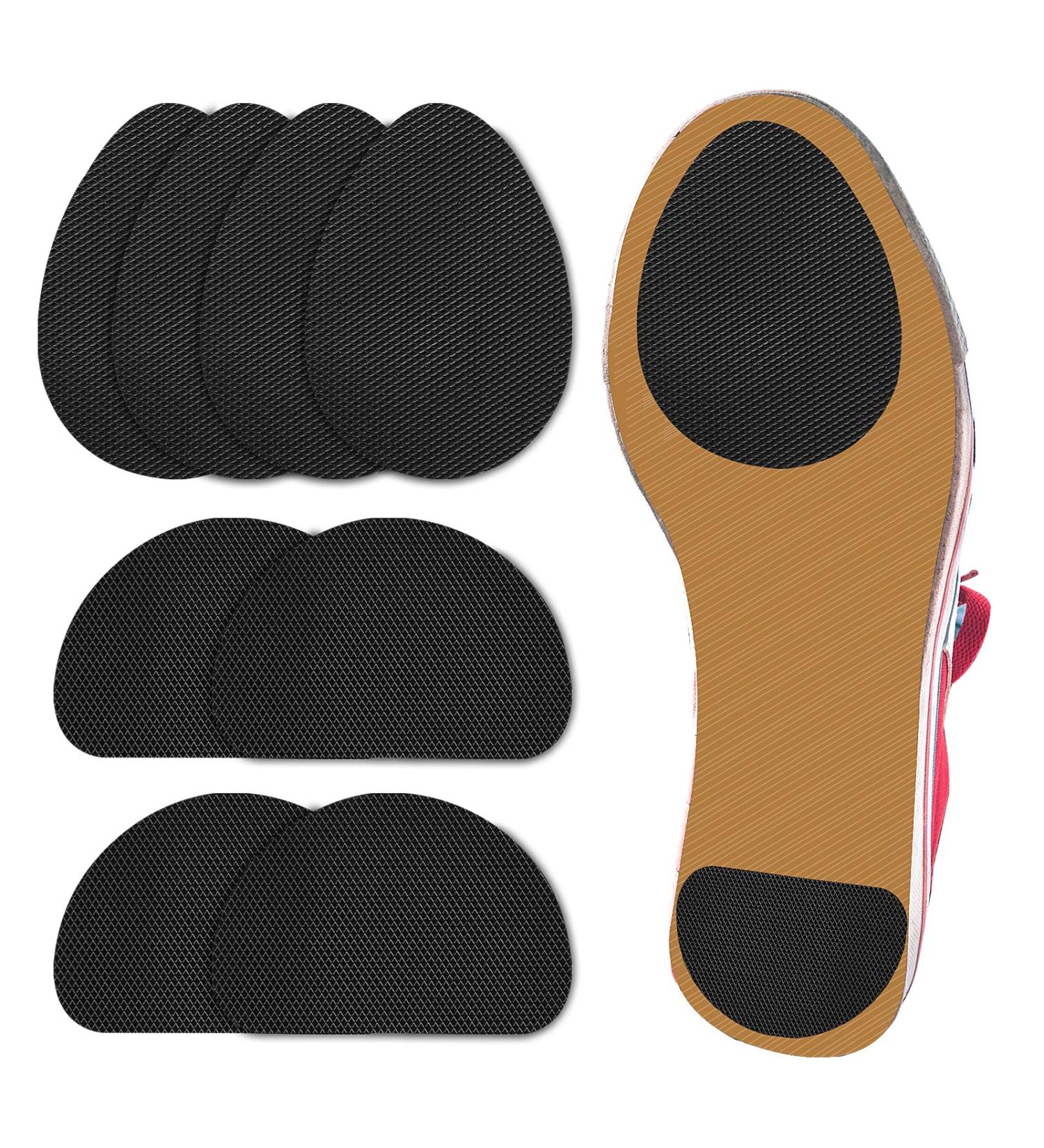 Molain Non-Slip Shoe Grips for Men and Women - 4 Pairs, Self-Adhesive Rubber Sole Protectors for High Heels, Noise Reduction, Cushion Pads - Black - Buy Online on GoSupps.com