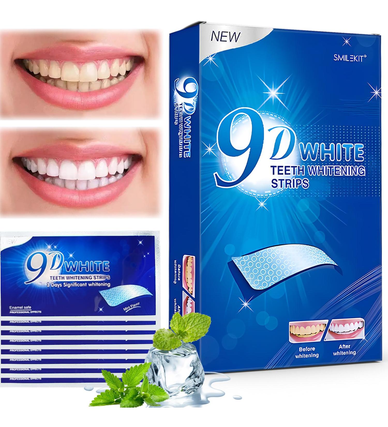 28 Stripes Teeth Whitening Strips - 9D Enamel-Safe Whitening Strips for Stain Removal & Mint Freshness - Buy Online on GoSupps.com