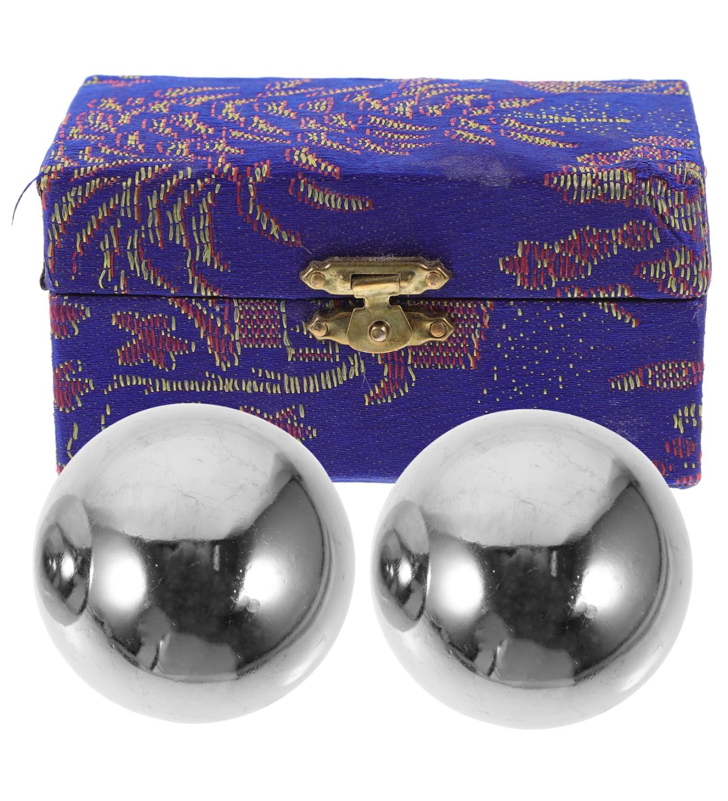 Frcolor 2-Pack Fitness Handball for Seniors | Relaxation & Massage Metal Balls - Practical Iron Rolling Device - Buy Online on GoSupps.com