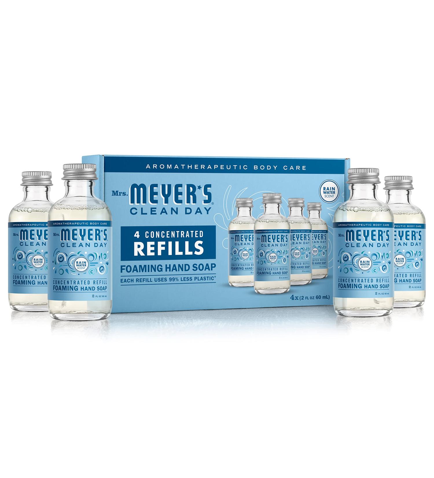 MRS. MEYER'S CLEAN DAY Foaming Hand Soap Concentrated Refills, 4 Concentrated Refills (2 Fl. Oz each), Rain Water Scent, Makes 40 Fl. Oz. of Foaming Soap Total Rain Water 2 Fl Oz (Pack of 4) - Buy Online on GoSupps.com