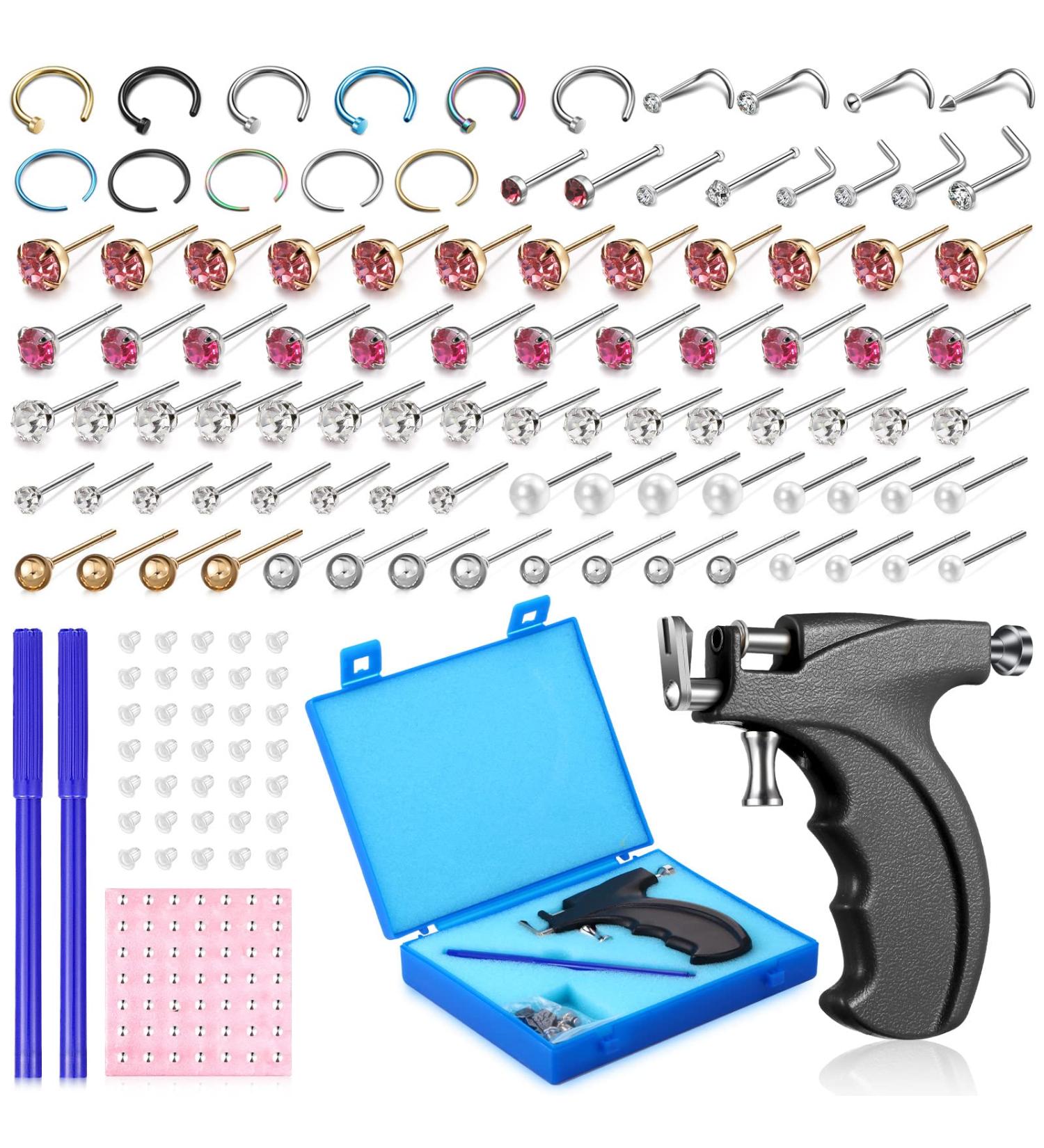 Chumia 157 Pcs Stainless Steel Ear Piercing Gun Kit with 36 Pairs Studs - Salon & Home Use - Buy Online on GoSupps.com