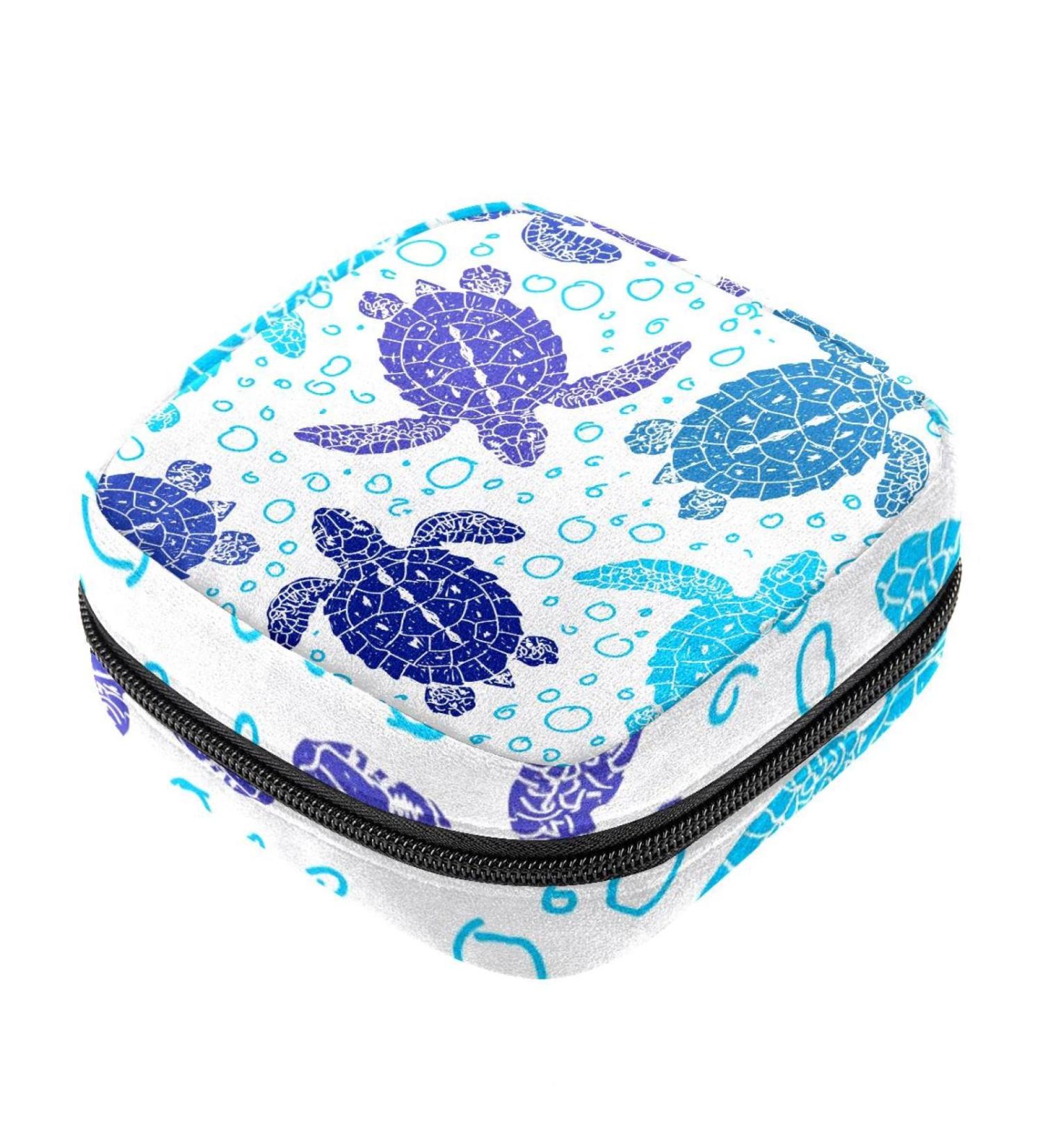 Buy Turtles Animal World Underwater Sanitary Napkin Storage Bag | Portable Menstrual Cup Pocket - 10 Color Options for Ladies - Buy Online on GoSupps.com
