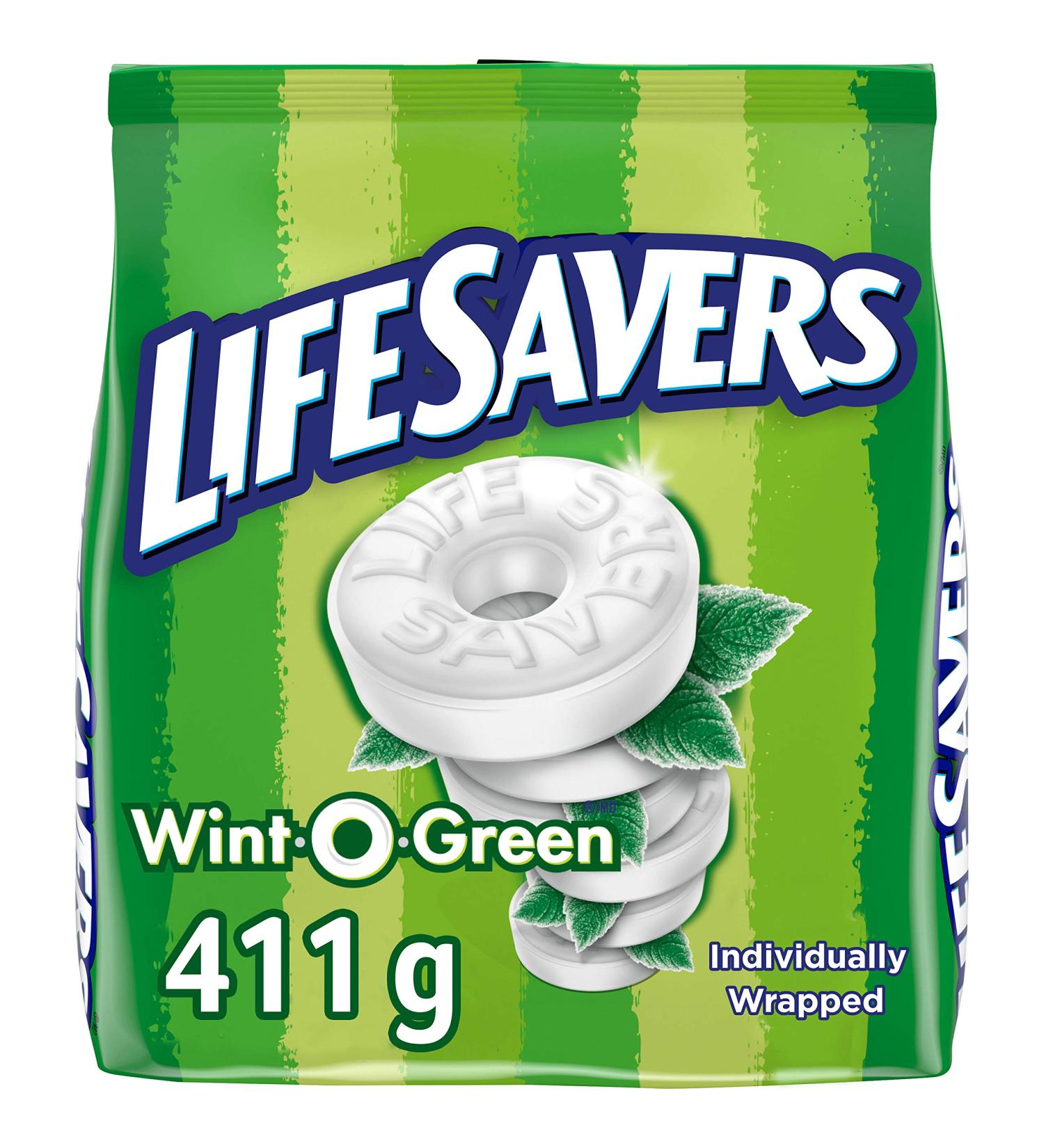 LIFE SAVERS Wint O Green Individually Wrapped Candy Mints Sharing Bag 411g Wintergreen 411 g (Pack of 1) - Buy Online on GoSupps.com