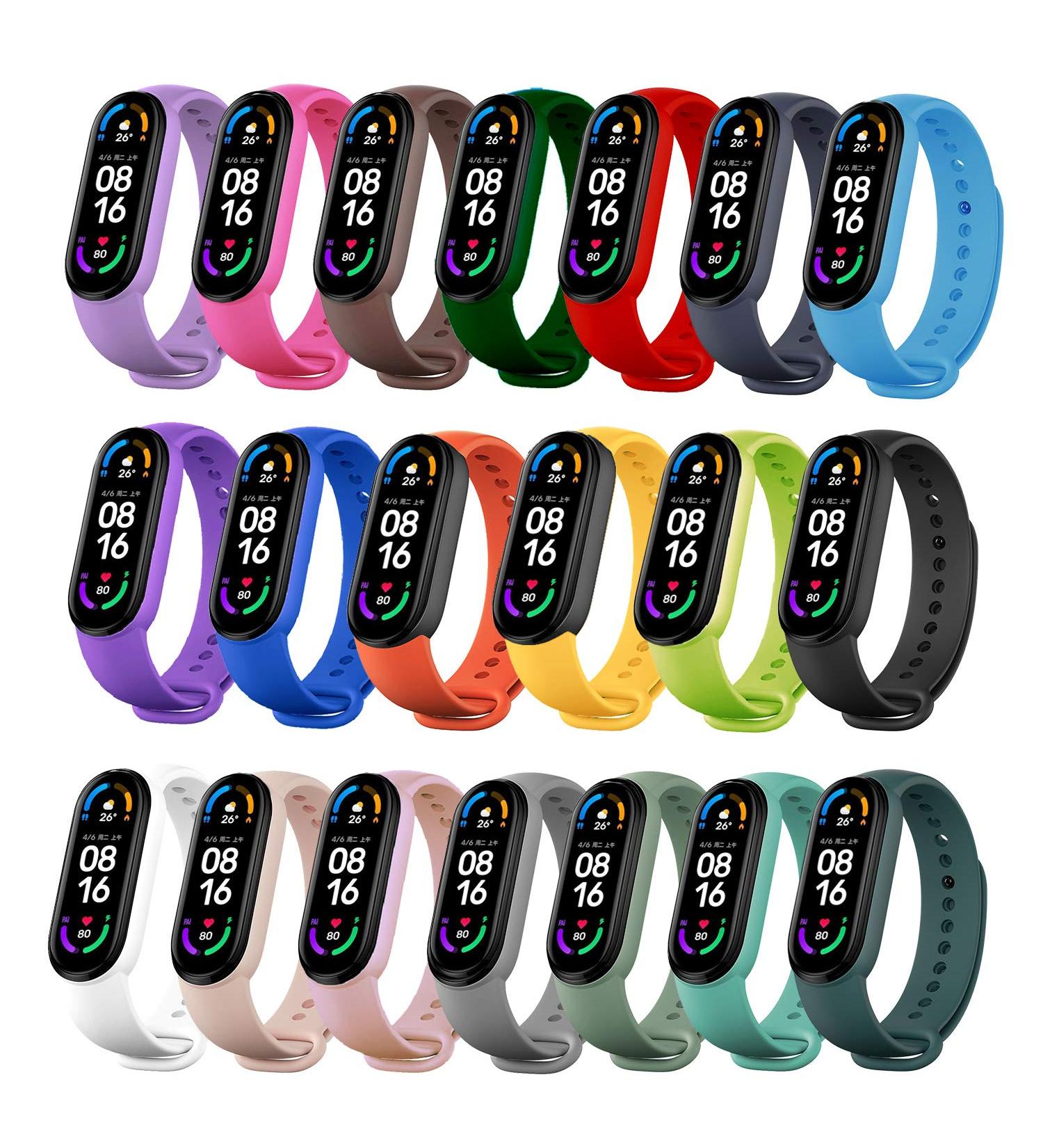 PIXESTT 20 PCS Straps for Mi Band 6/Mi Band 5 - Anti-Lost Silicone Wristband for Xiaomi Mi Band 5/Amazfit Band 5 - Buy Online on GoSupps.com