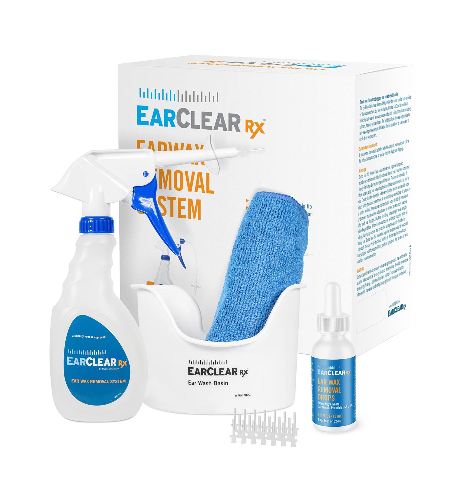 EarClear Rx Ear Wash Full Kit - Rigid + Drops + 20 Tips | Complete Ear Cleaning Solution - Buy Online on GoSupps.com