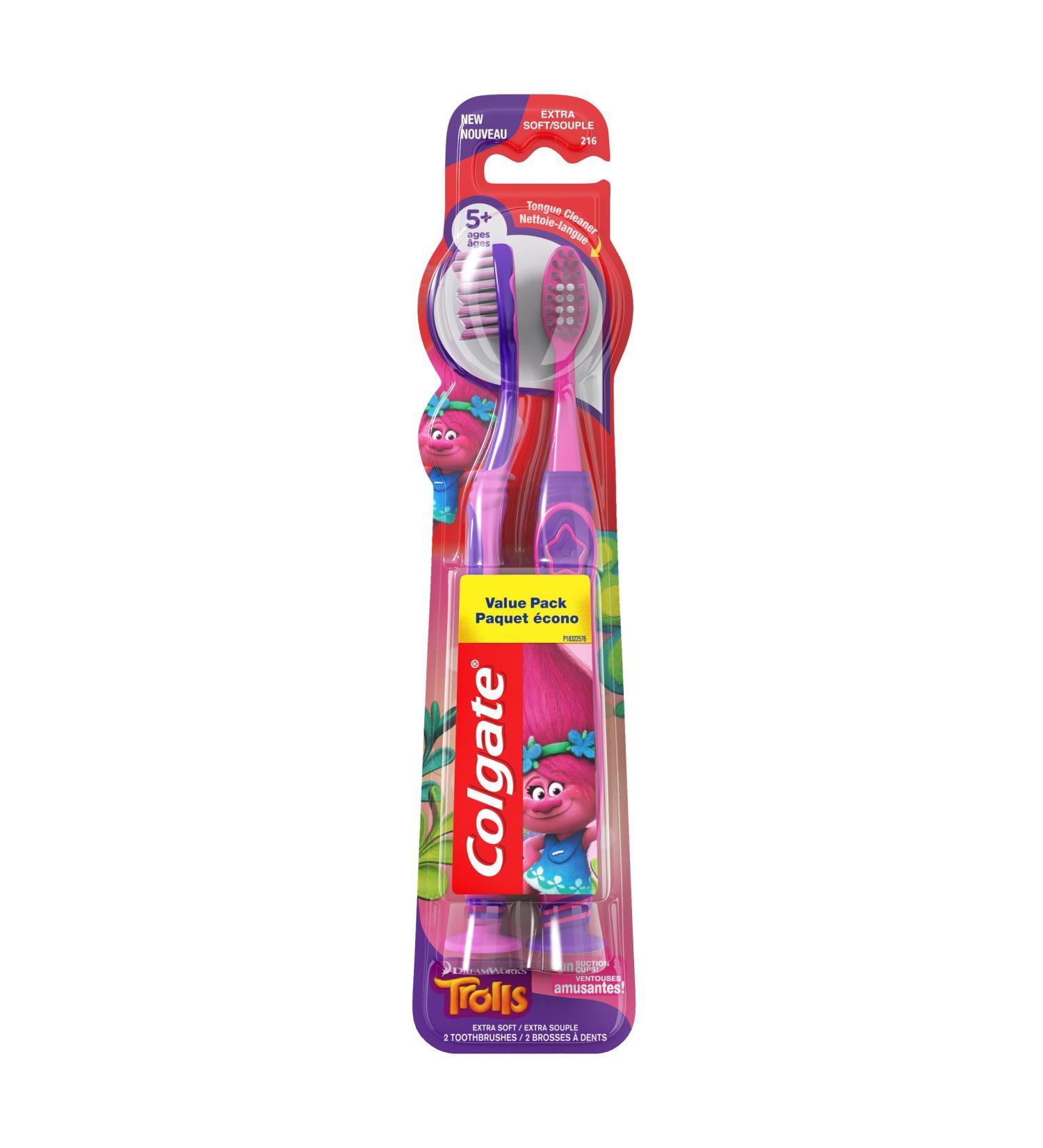 Colgate Kids Toothbrush Trolls Extra Soft 2 Count - Pack of 1 - Buy Online on GoSupps.com