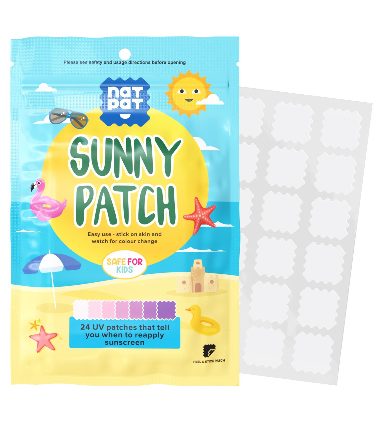 SunnyPatch UV Detecting Patches (24 Pack) | Natural Waterproof Patches for Kids & Adults | Color-Changing Sunscreen Reminder - Buy Online on GoSupps.com