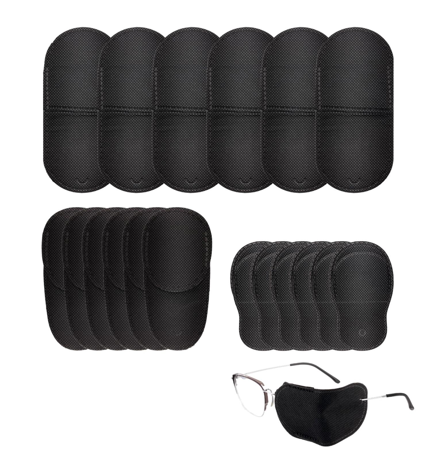 18pcs Reusable Glasses Eye Patches - 3 Sizes & Styles for Lazy Eye - Multifunctional Eye Patches for Kids & Adults (Black) - International Shipping Available - Buy Online on GoSupps.com