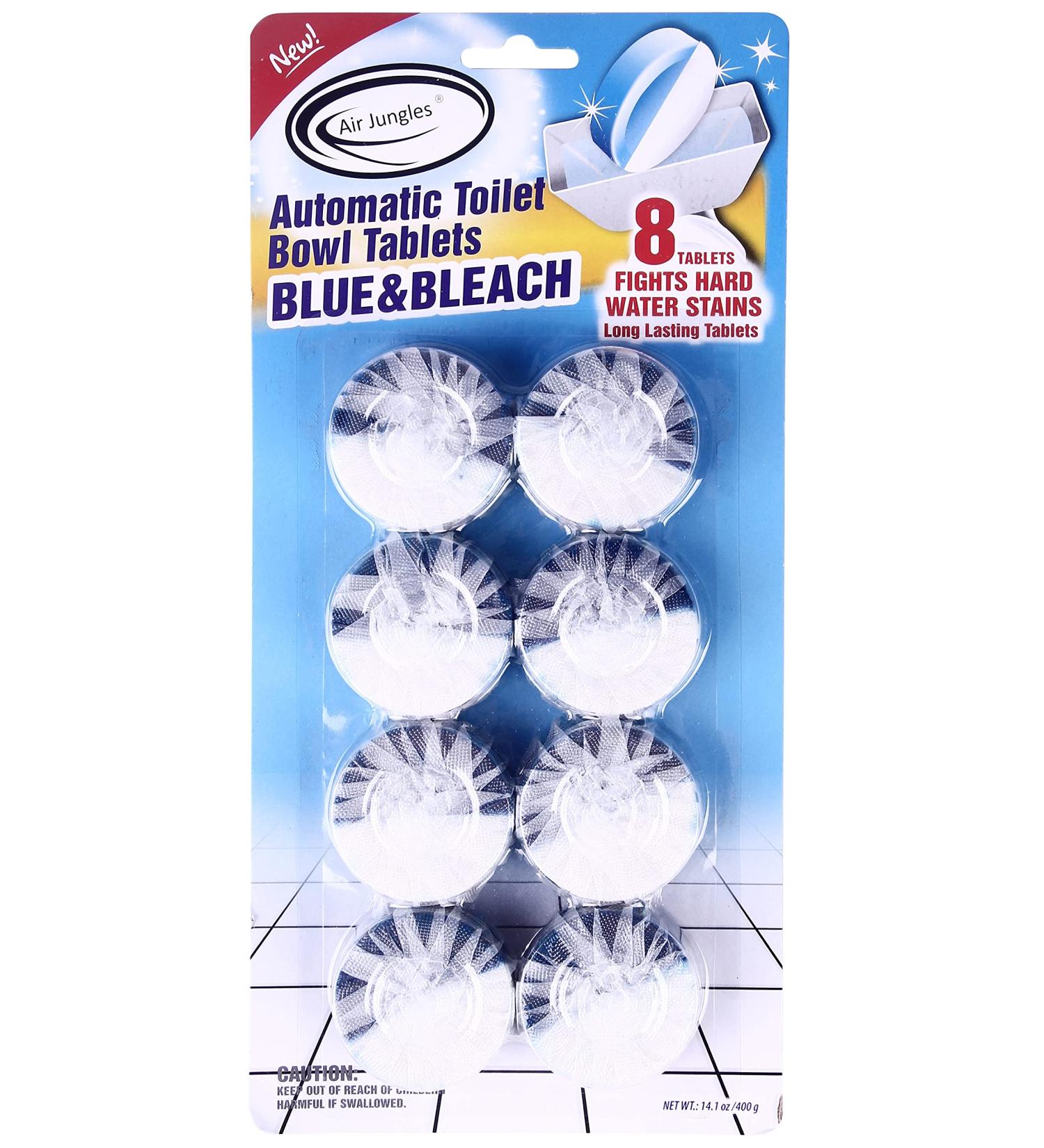 Air Jungles Automatic Toilet Bowl Cleaner Tablets - 8 Packs Extra Fresh & Long-lasting Foaming Tabs for Easy Cleaning - Buy Online on GoSupps.com
