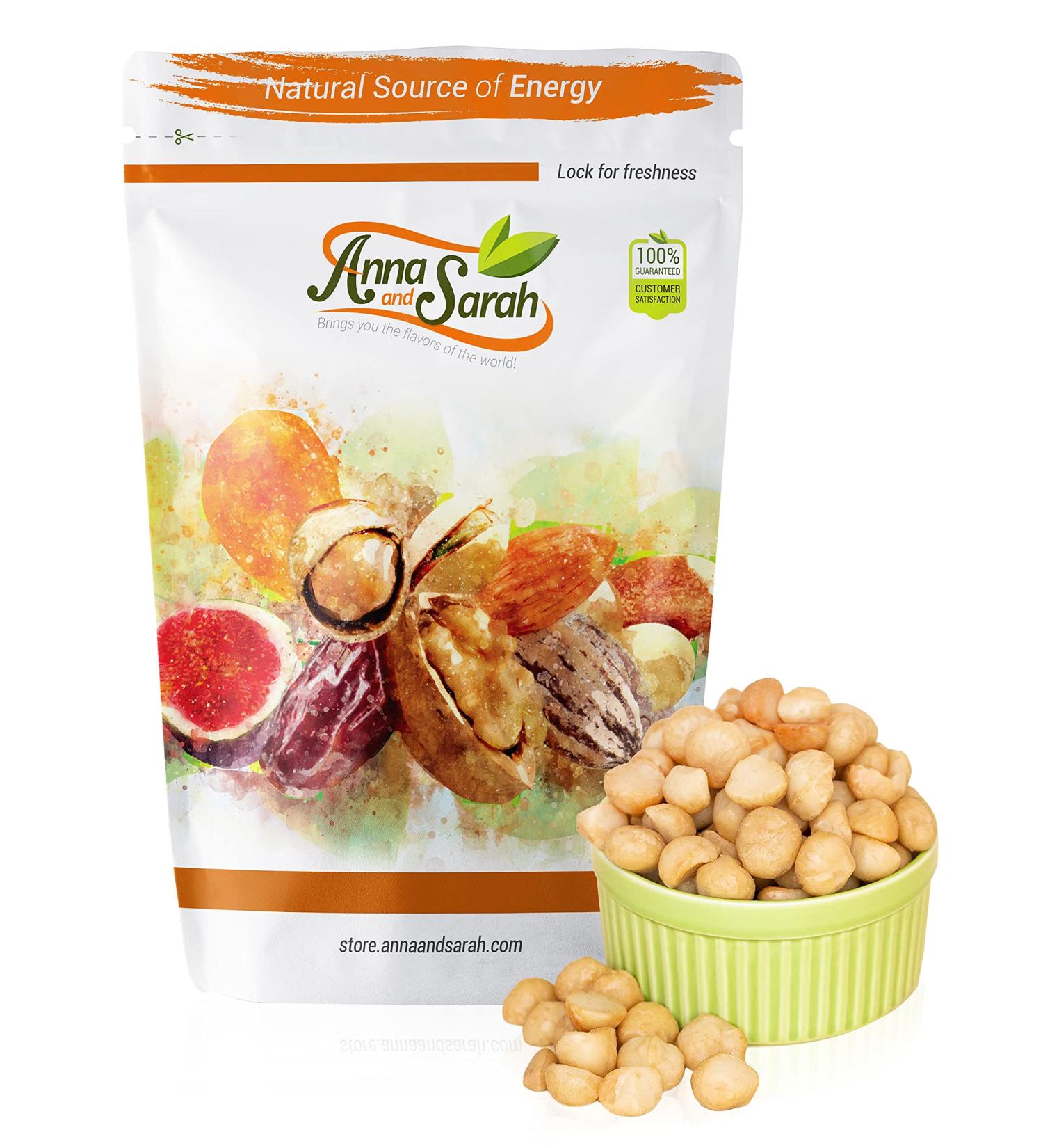 Anna and Sarah 30oz Dry Roasted Macadamias with Hawaiian Sea Salt - Resealable Bag - Buy Online on GoSupps.com