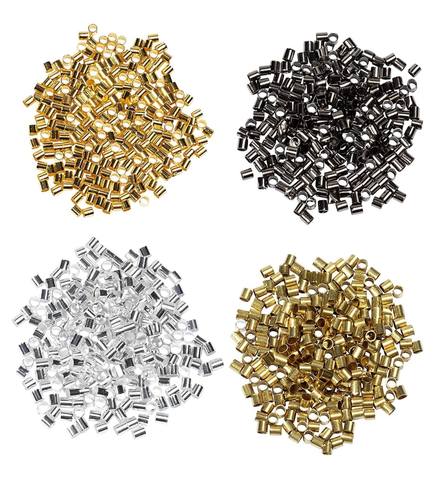 2x2 mm Crimp Tube Spacers - 1000 Pack for Jewelry Making - Buy Online on GoSupps.com