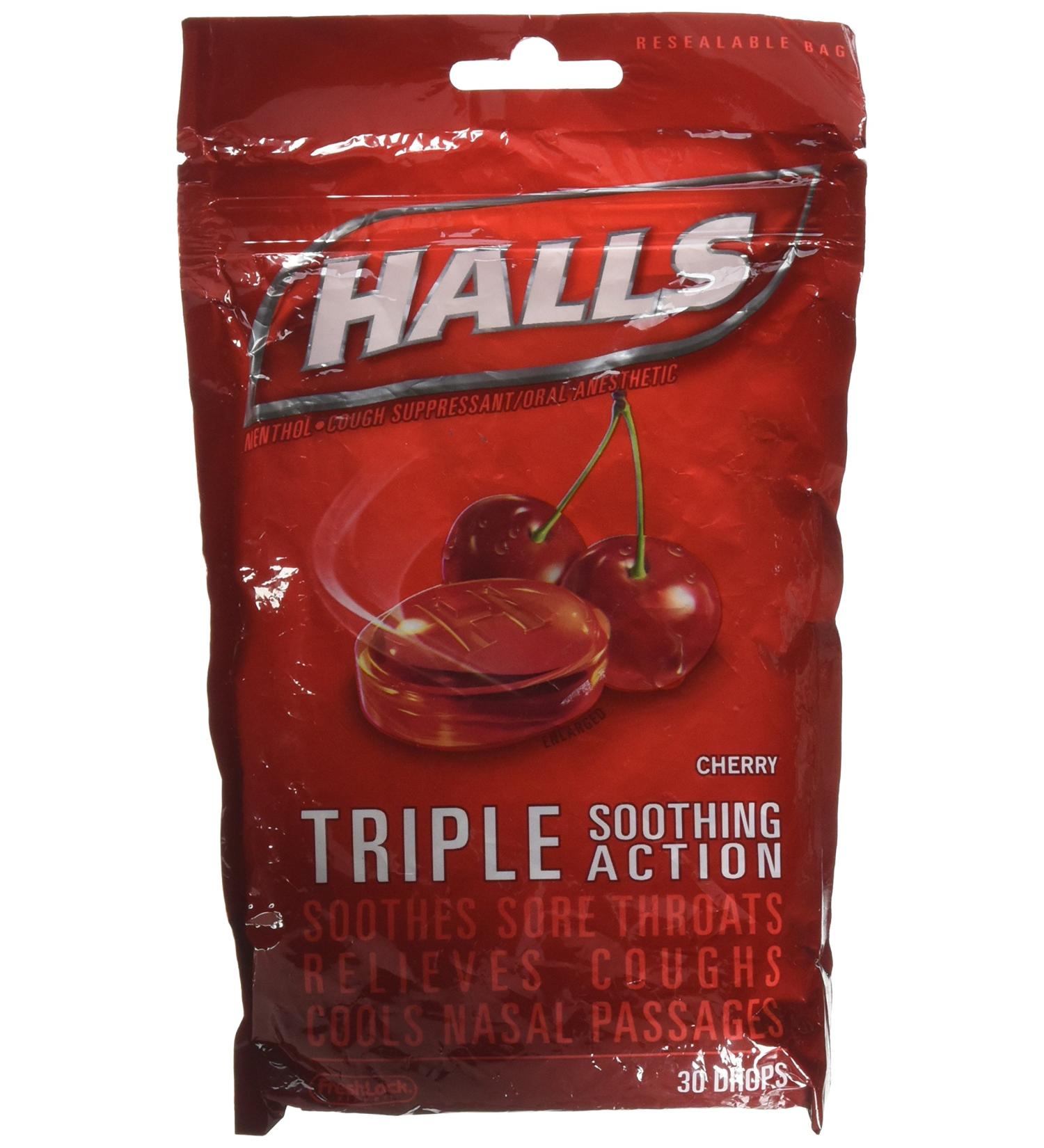 Halls Cough Drops Cherry - 28 Drops
