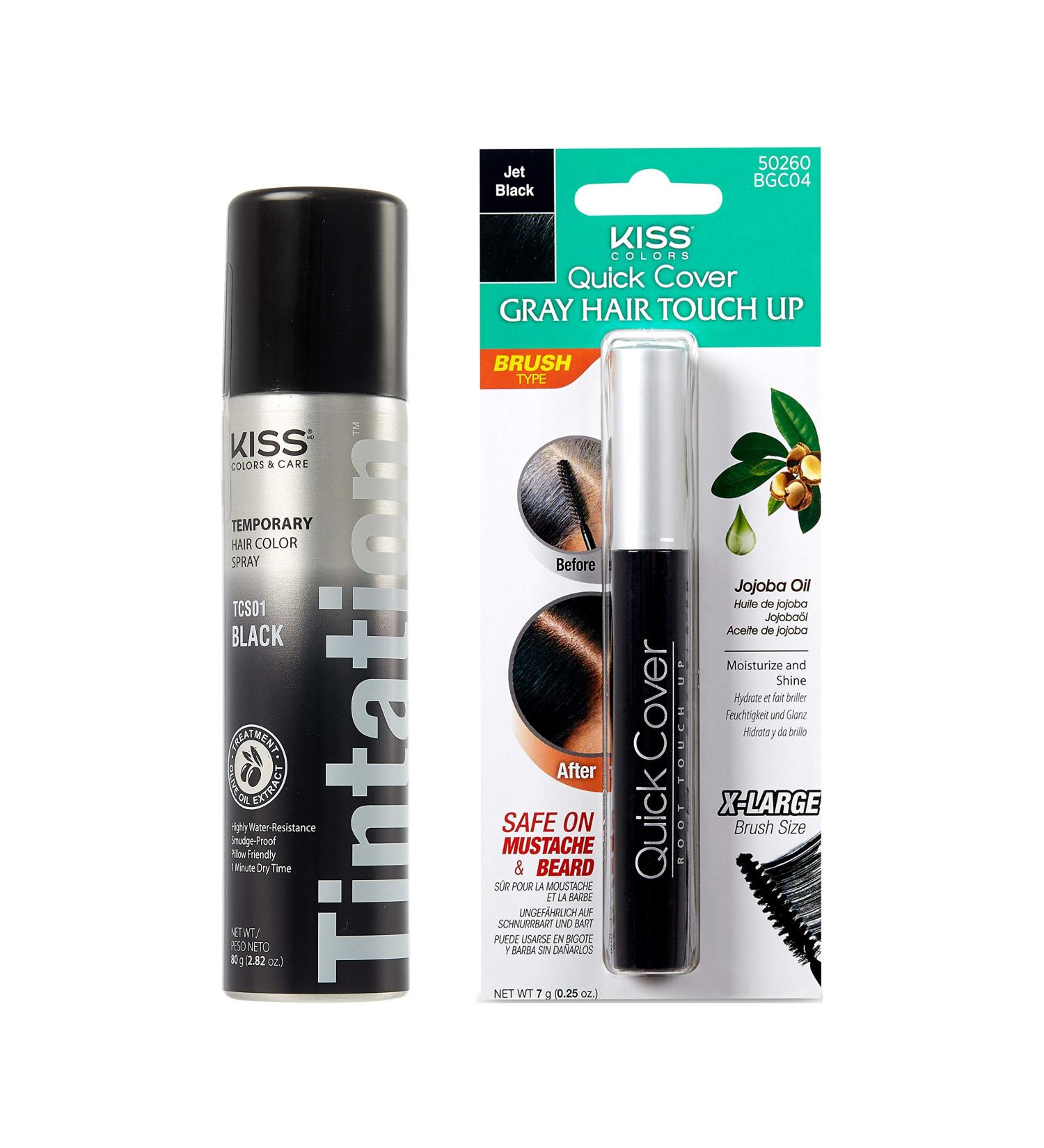 KISS Tintation Black Hair Color Spray & Root Touch Up Mascara - Spray & Mascara Combo - Buy Online on GoSupps.com