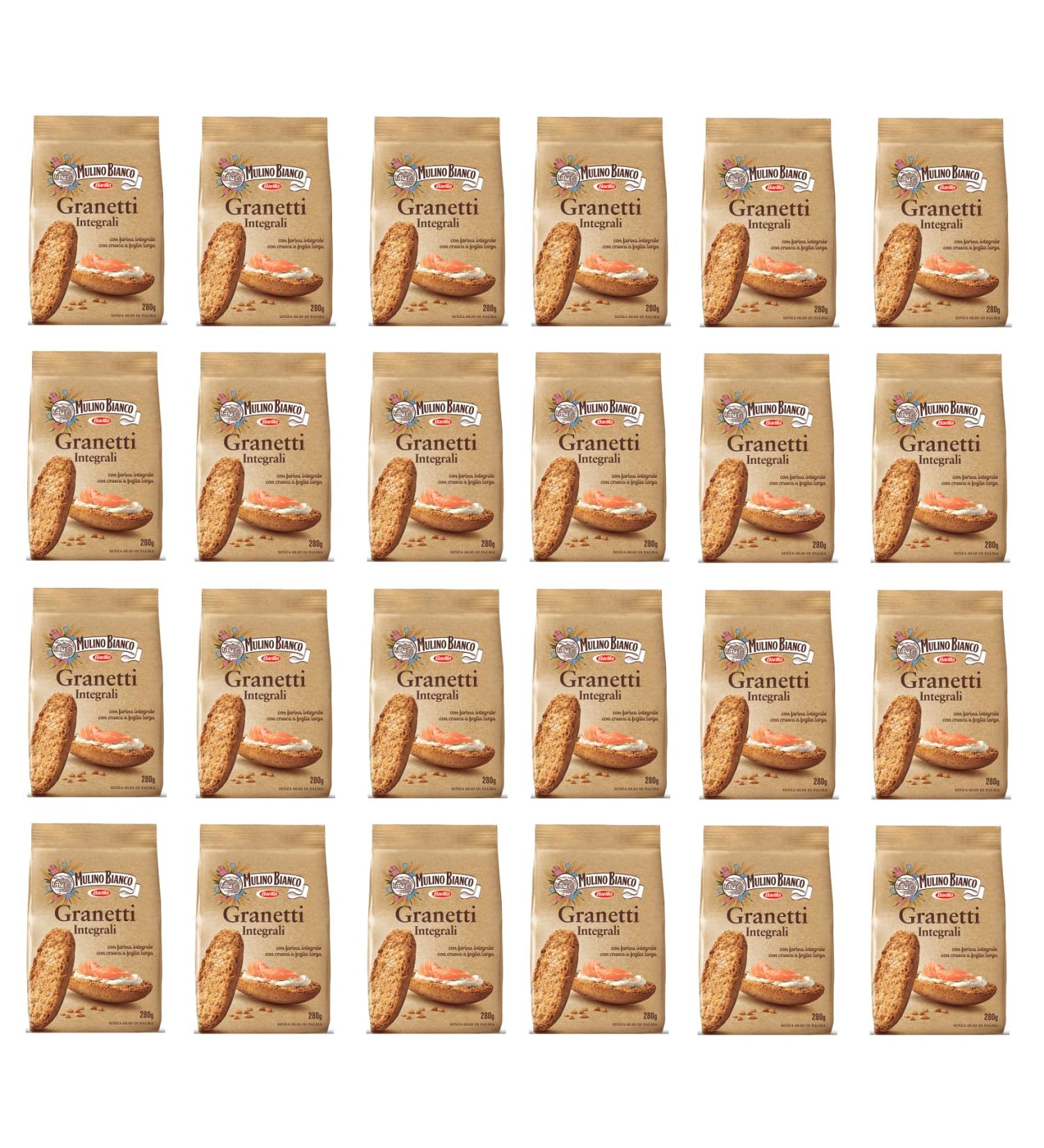  VOGLIA DI PUGLIA Mulino Bianco Wholemeal Granetti Without Preservatives 24 Pieces 280 Grams - Buy Online on GoSupps.com