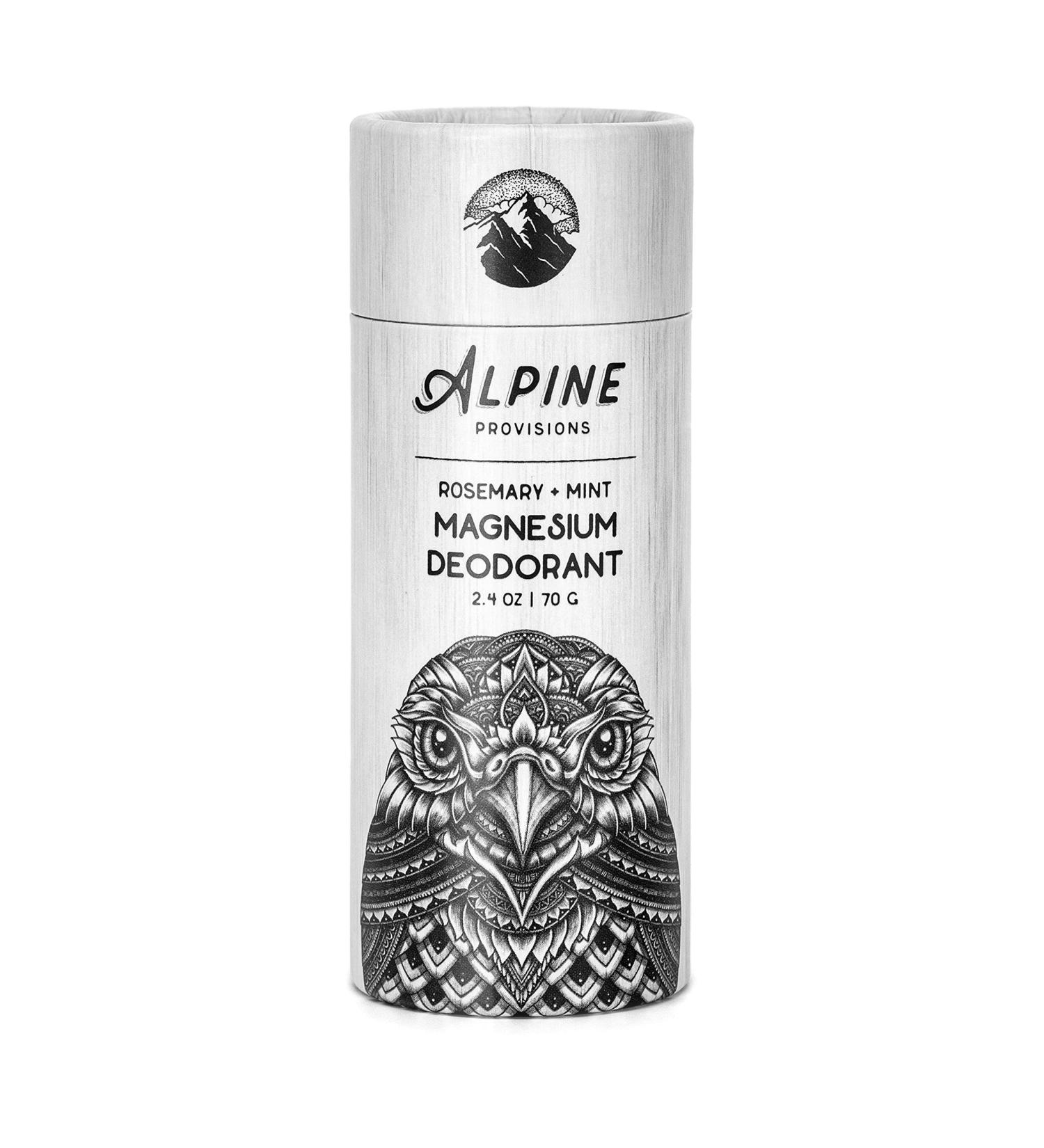 Alpine Provisions Aluminum-free Magnesium Deodorant  Rosemary + Mint  2.4 oz Plastic-free Paper Tube
