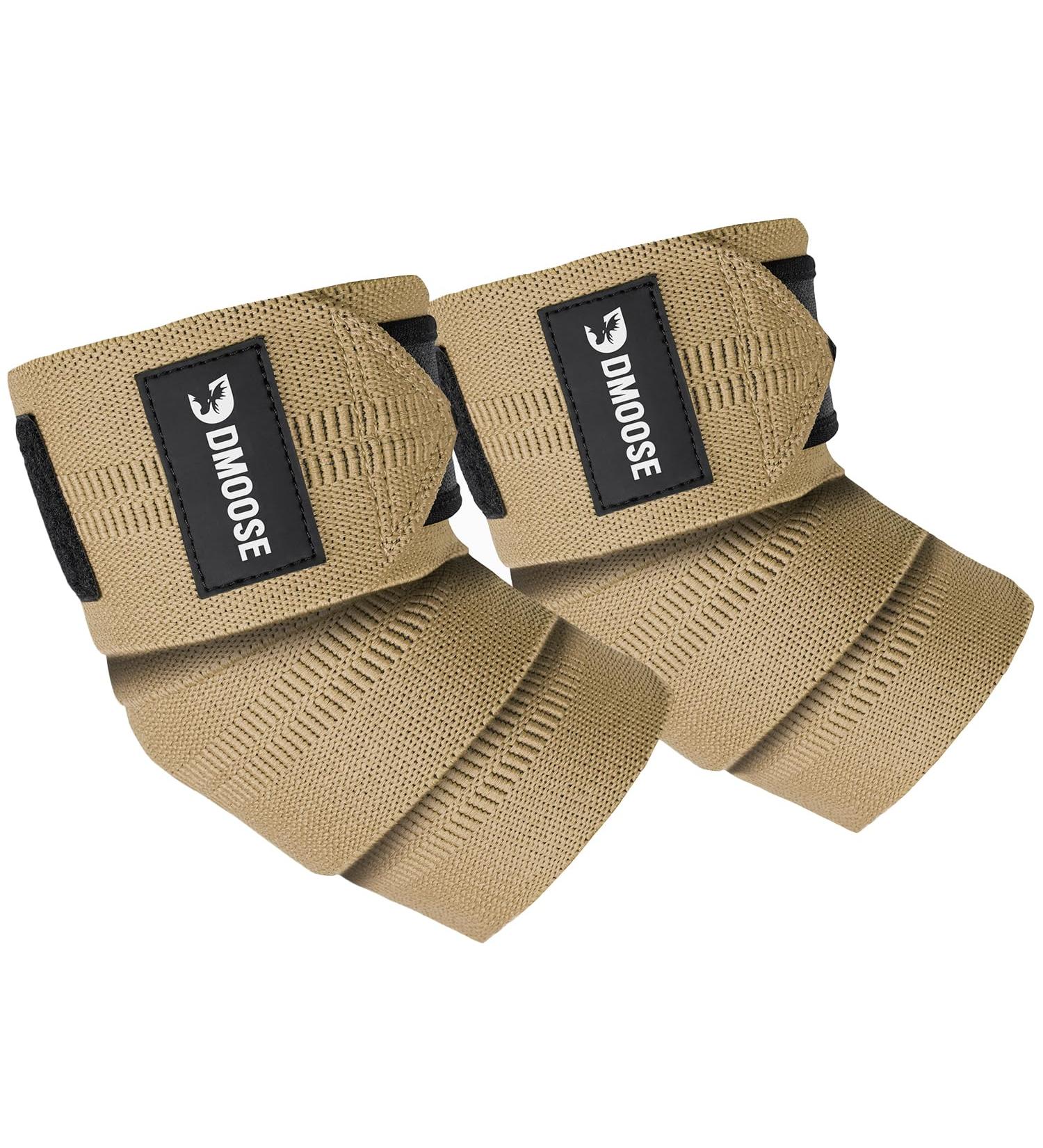 DMoose Fitness Elbow Wraps - For Weightlifting Bench Press & Powerlifting | 40 Nylon Elbow Straps for Men & Women - Joint Stability & Injury Recovery Support - Buy Online on GoSupps.com