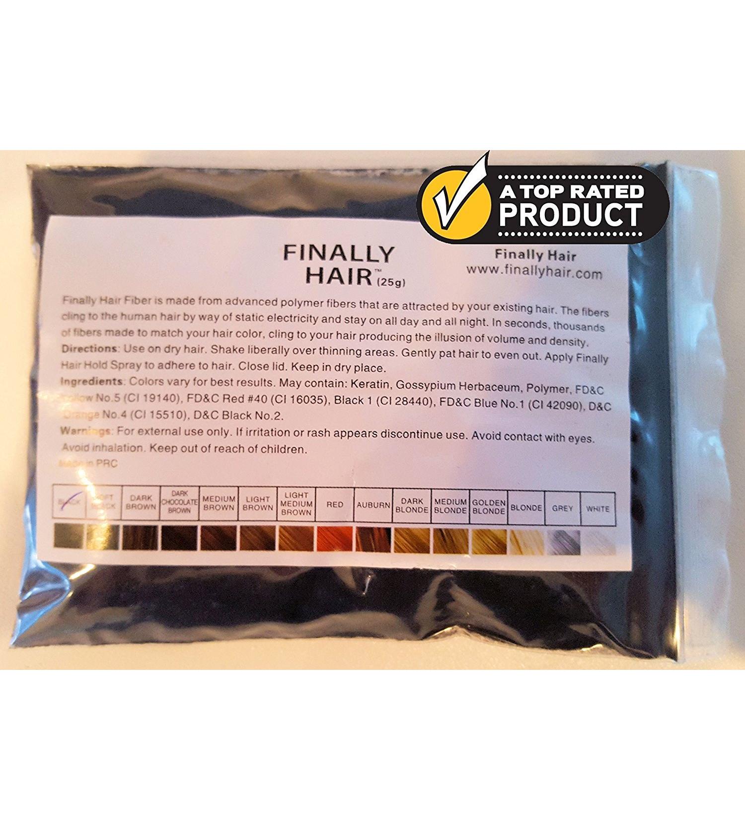 Hair Building Fibers Soft Black - 25g Refill | Finally Hair - Premium Quality for Thicker Hair - Buy Online on GoSupps.com