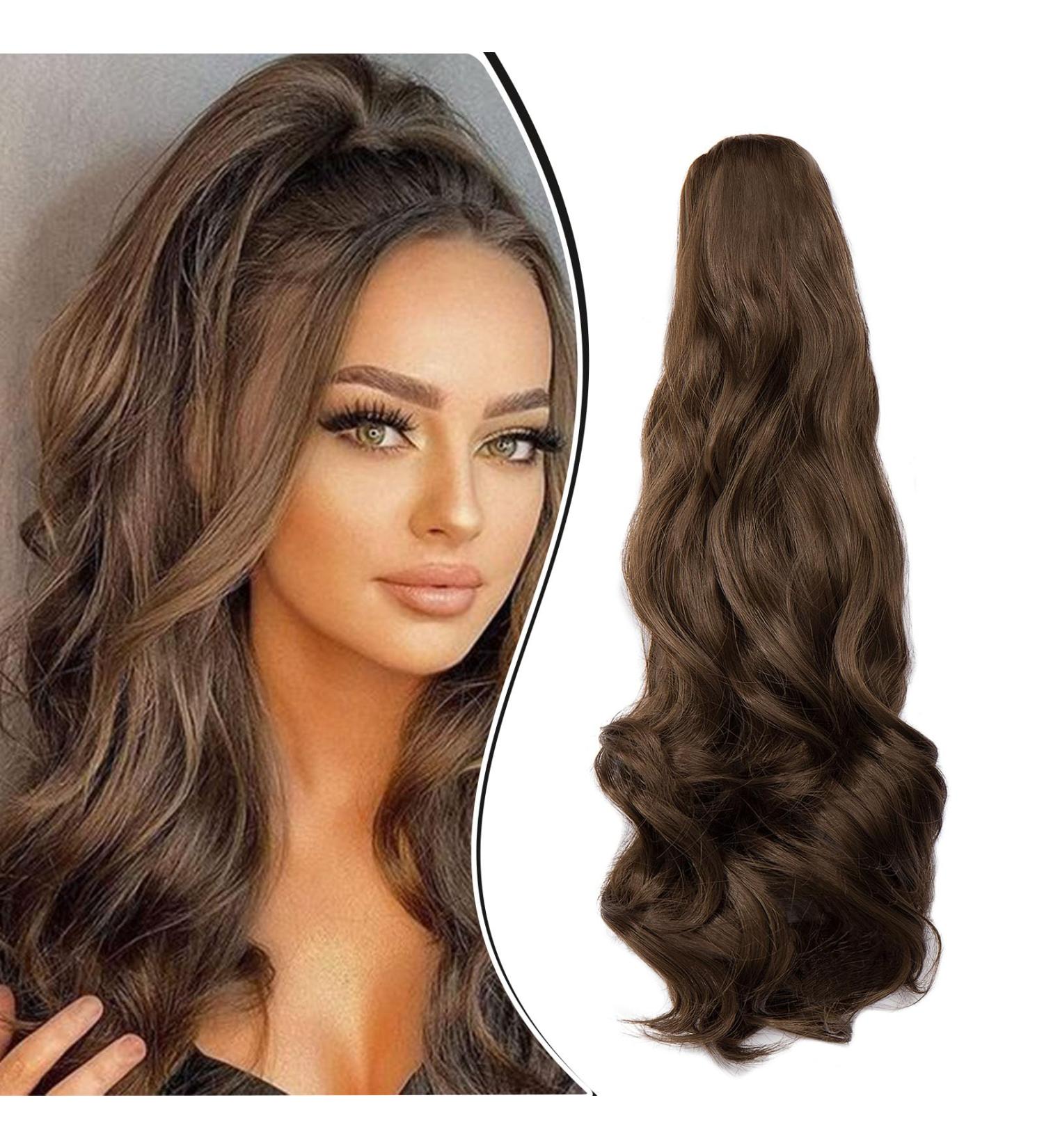 Dcbaboo Ponytail Extension Curly 18inch Claw Clip in Ponytail Hair Extensions Long Wavy Synthetic Pony tails Natural Wave One Piece Hairpiece Fake Ponytail for Women Chestnut Brown 18 inch 140g Chestnut Brown - Buy Online on GoSupps.com