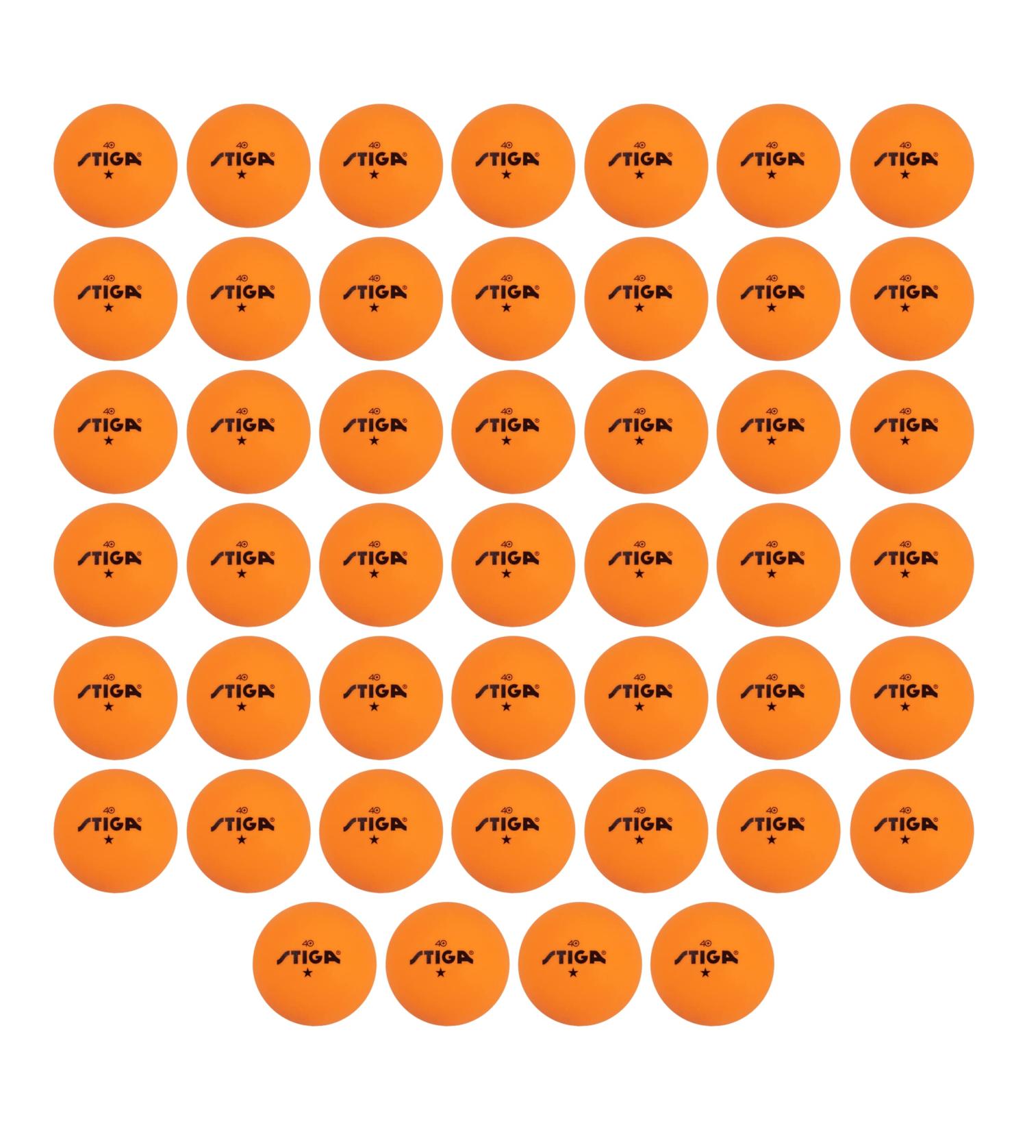 STIGA 46 Pack 1 Star Table Tennis Balls - 40mm ITTF Regulation Size - White/Orange - Buy Online on GoSupps.com