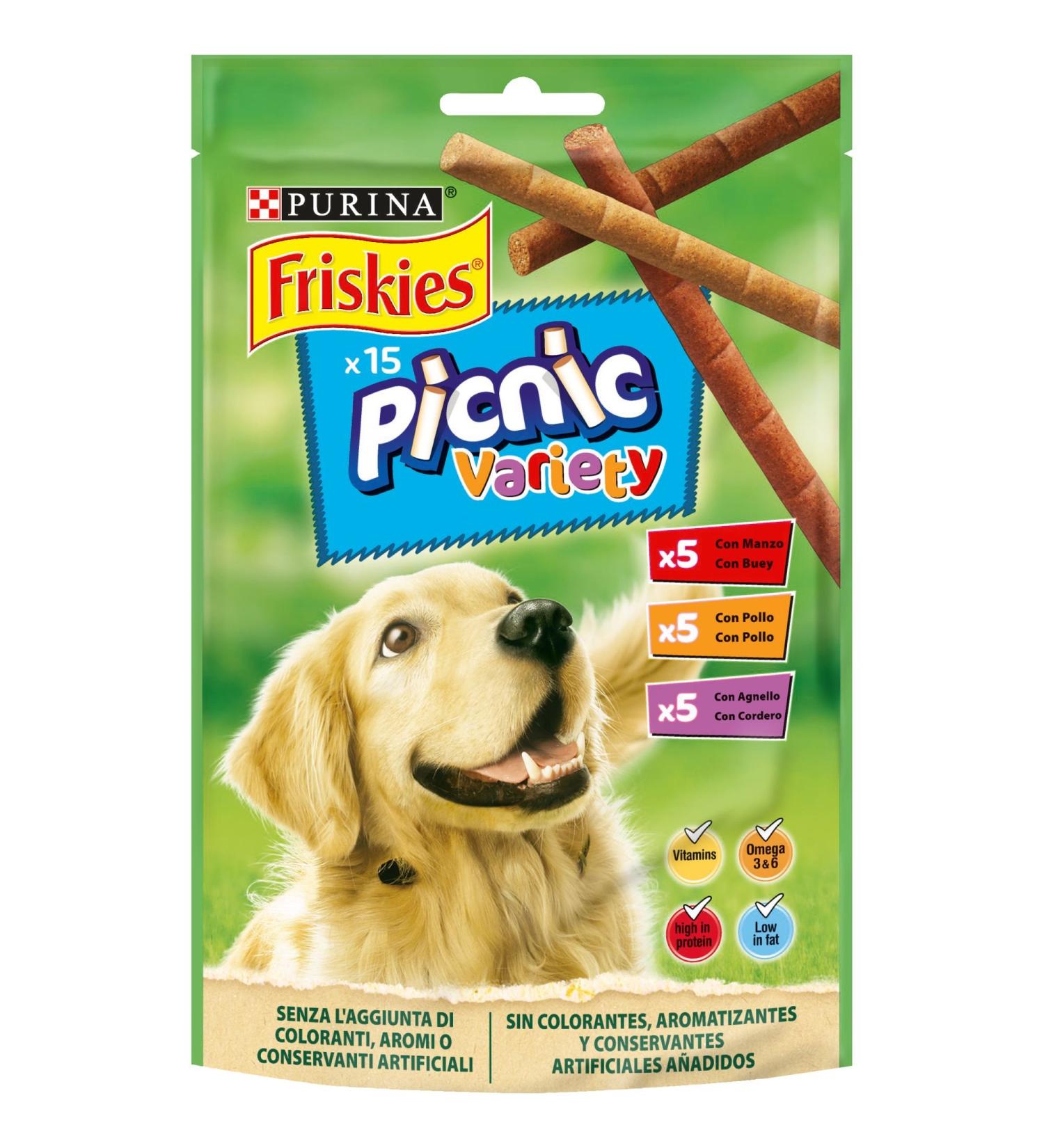 Purina Friskies Picnic Variety Snack for Dogs Beef Chicken and Lamb 8 x 126g Boxes - Buy Online on GoSupps.com
