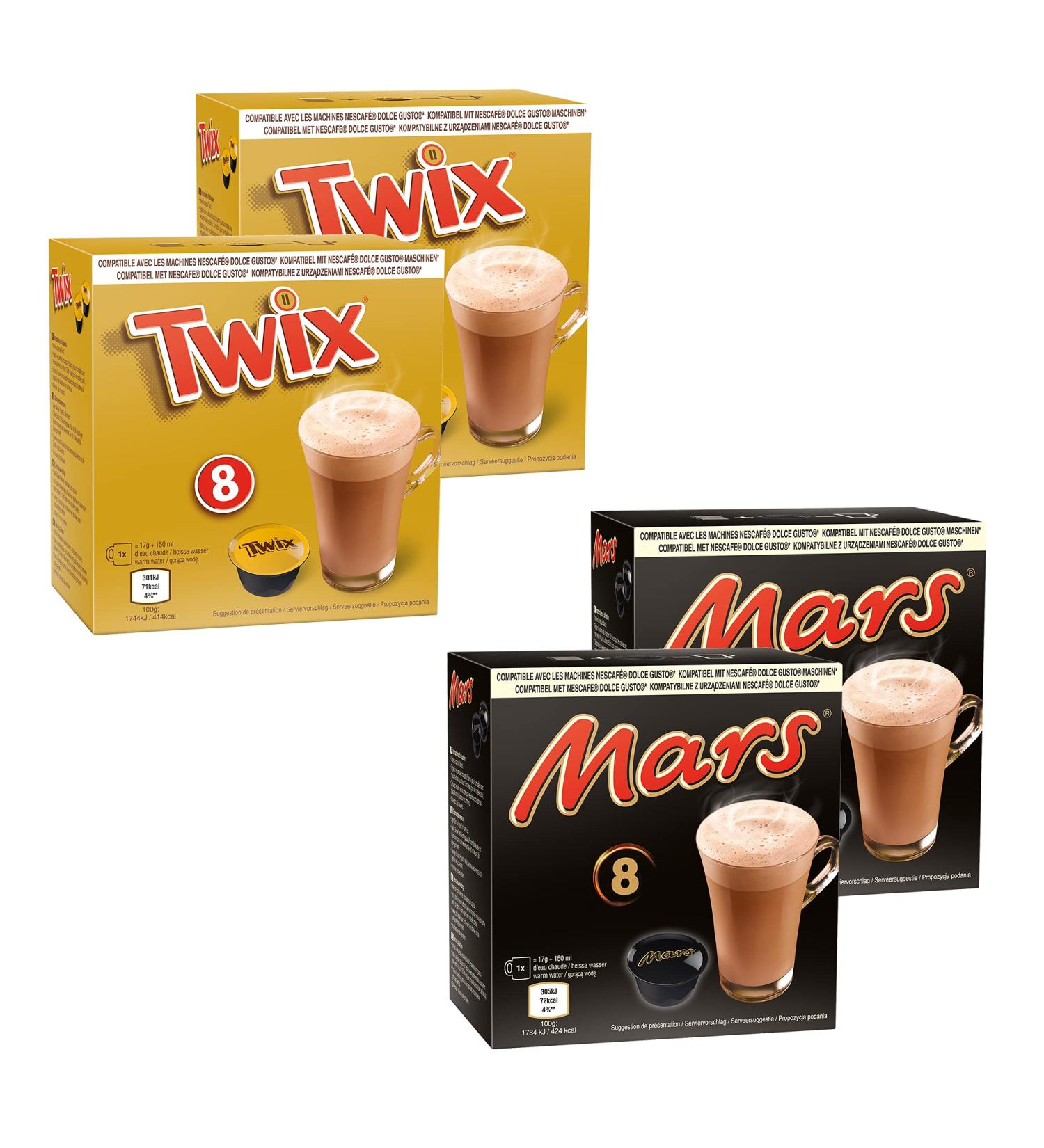  caff luxe Chocolate Drinks Dolce Gusto Compatible 32 Capsules Mars Twix (Twix Mars) - Buy Online on GoSupps.com