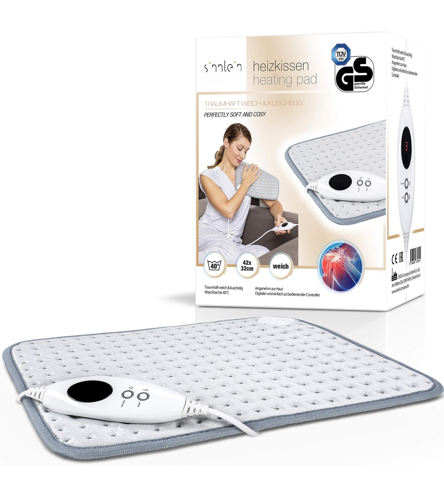 Buy Sinnlein Heating Pillows - T V S d GS Checked 30x60 cm Fleece Electric Heat with Auto Shut-Off 6 Temperature Levels Washable Digital Display - Gray - Buy Online on GoSupps.com