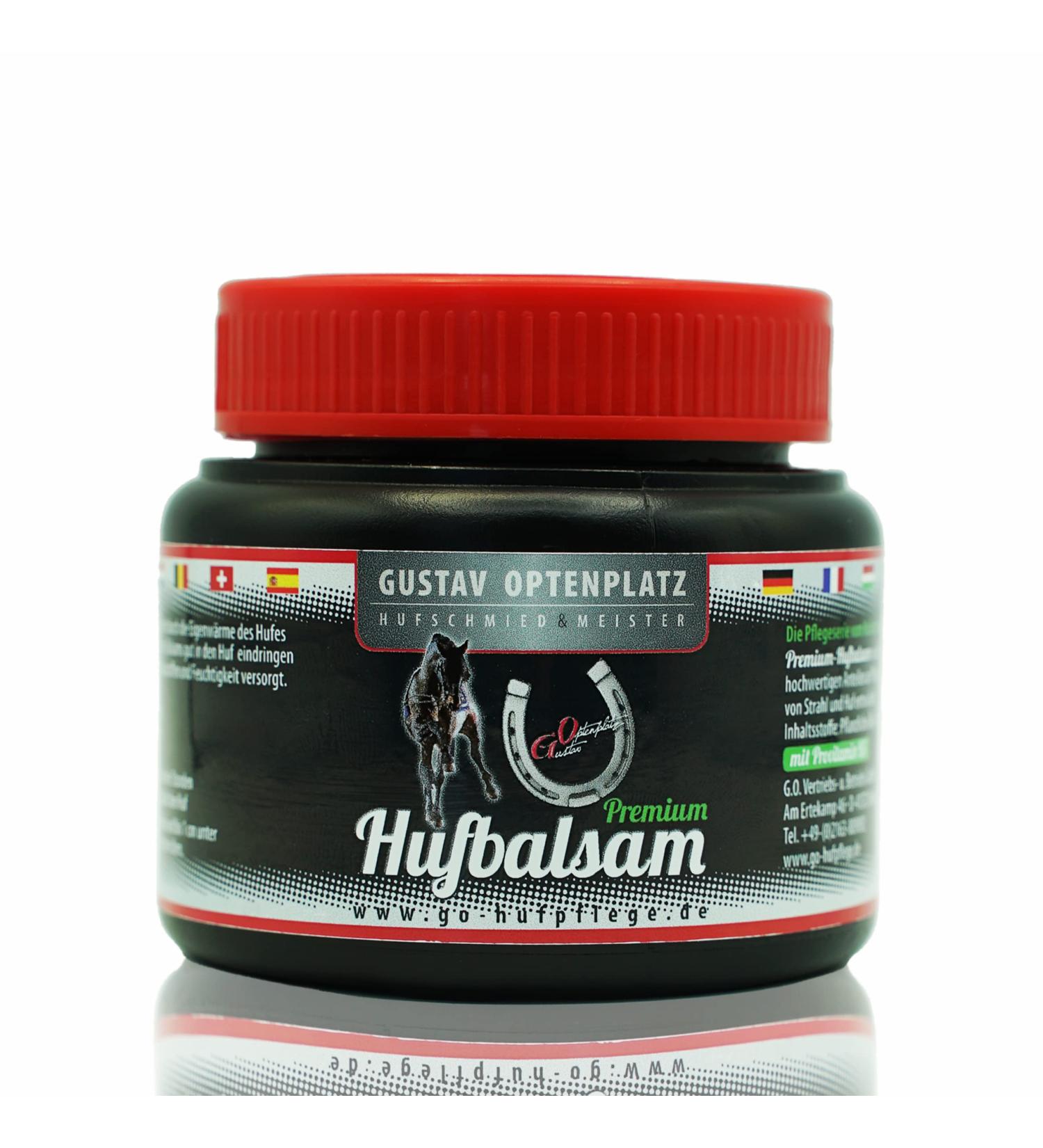 Gustav Optenplatz Premium Hufbalsam for Horses - Daily Hoof Care Ointment & Huffett for Healthy Growth (250ml) - Anti-Doping & Dry Hoof Solution - Buy Online on GoSupps.com