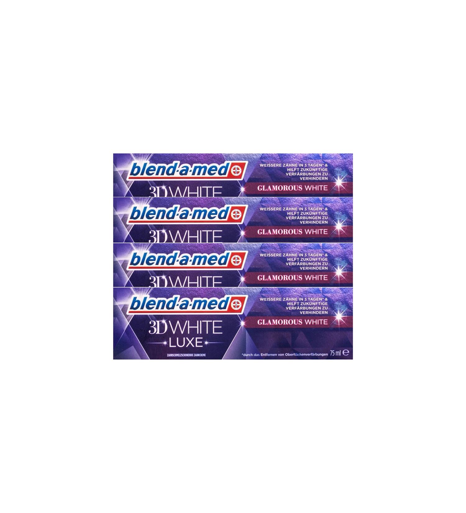 4x blend-a-med 3DWhite Luxe Glamorous WHITE toothpaste 75 ml