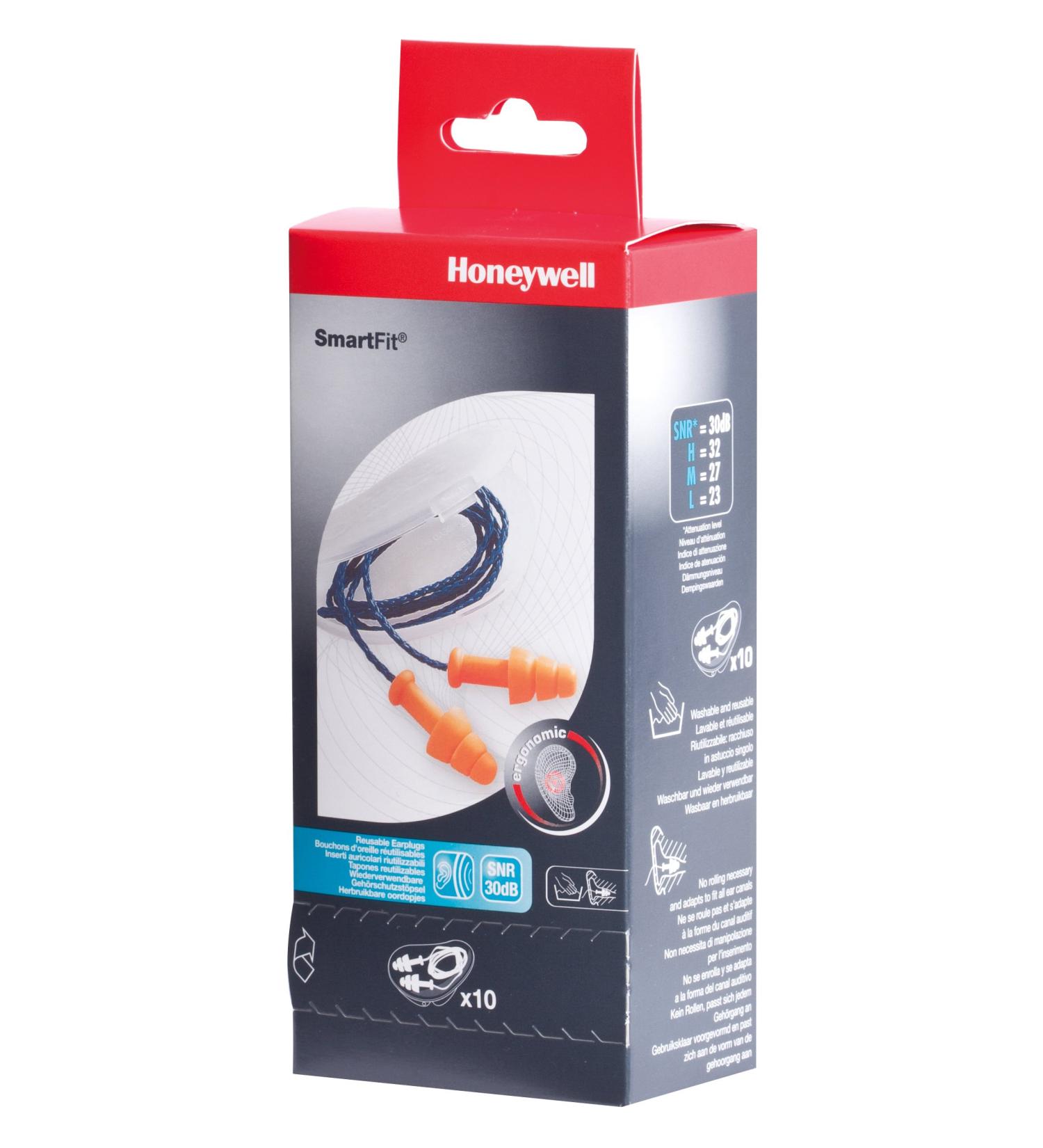 Buy Honeywell 1028142 Smartfit Earplugs - 10 Pairs in Storage Case SNR 30 dB - Optimal Noise Reduction for Comfort & Safety - Buy Online on GoSupps.com