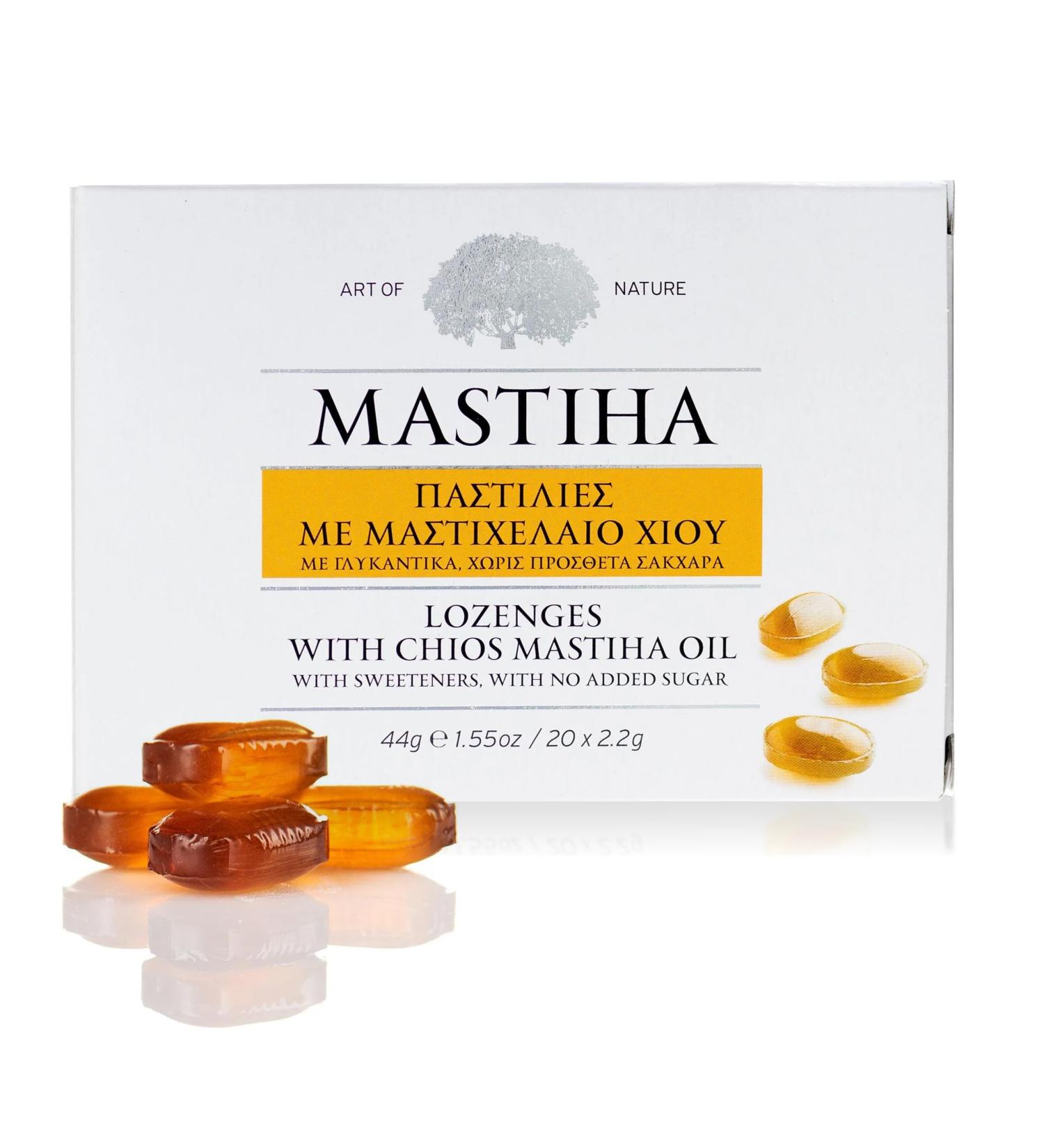Mastihashop Greek Throat Lozenges with Chios Mastiha Oil for Dry Mouth- Allergen Free lozenges for Dry Throat Relief - 20 Lozenges - Buy Online on GoSupps.com